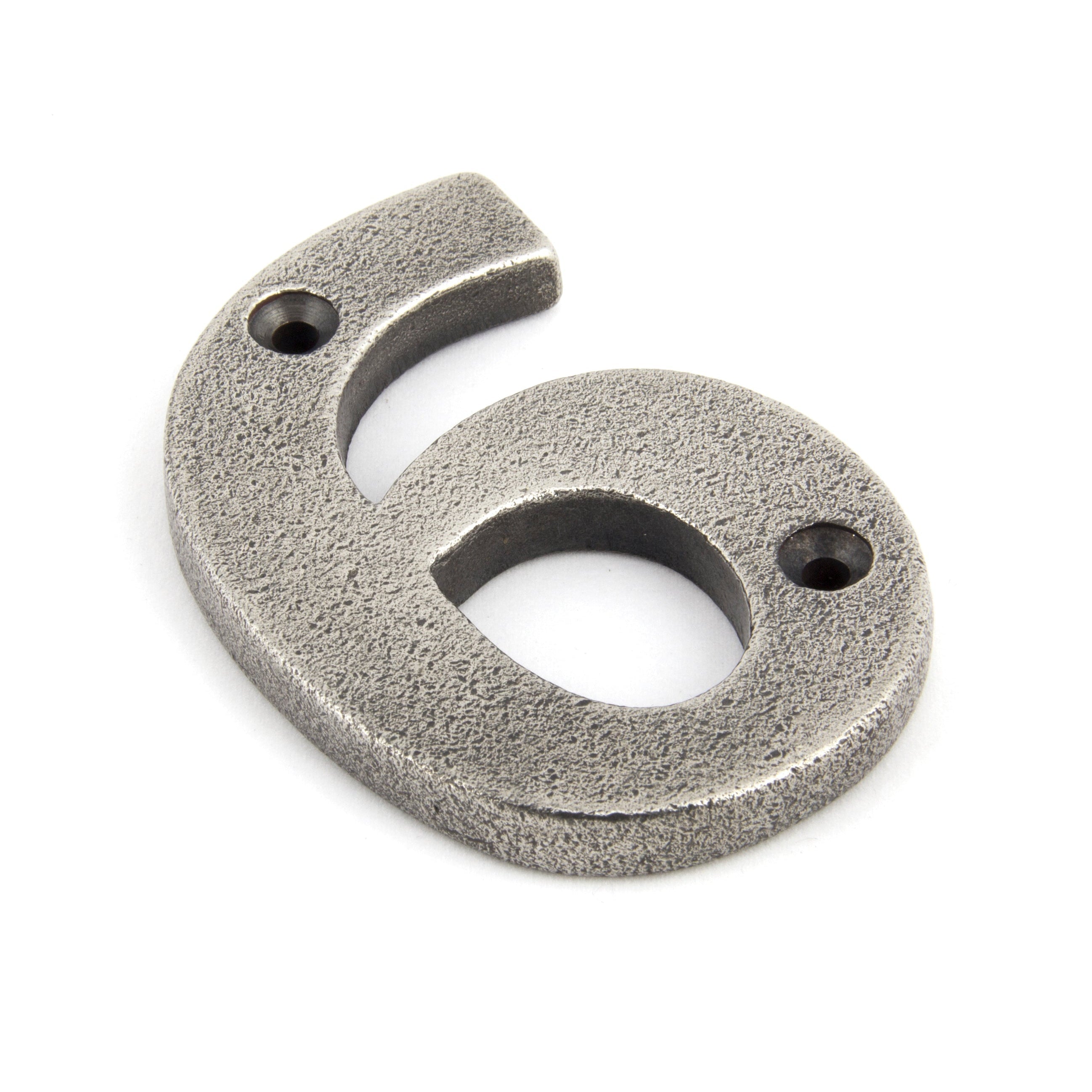 Antique Pewter Numeral 6 | From The Anvil-Numerals-Yester Home