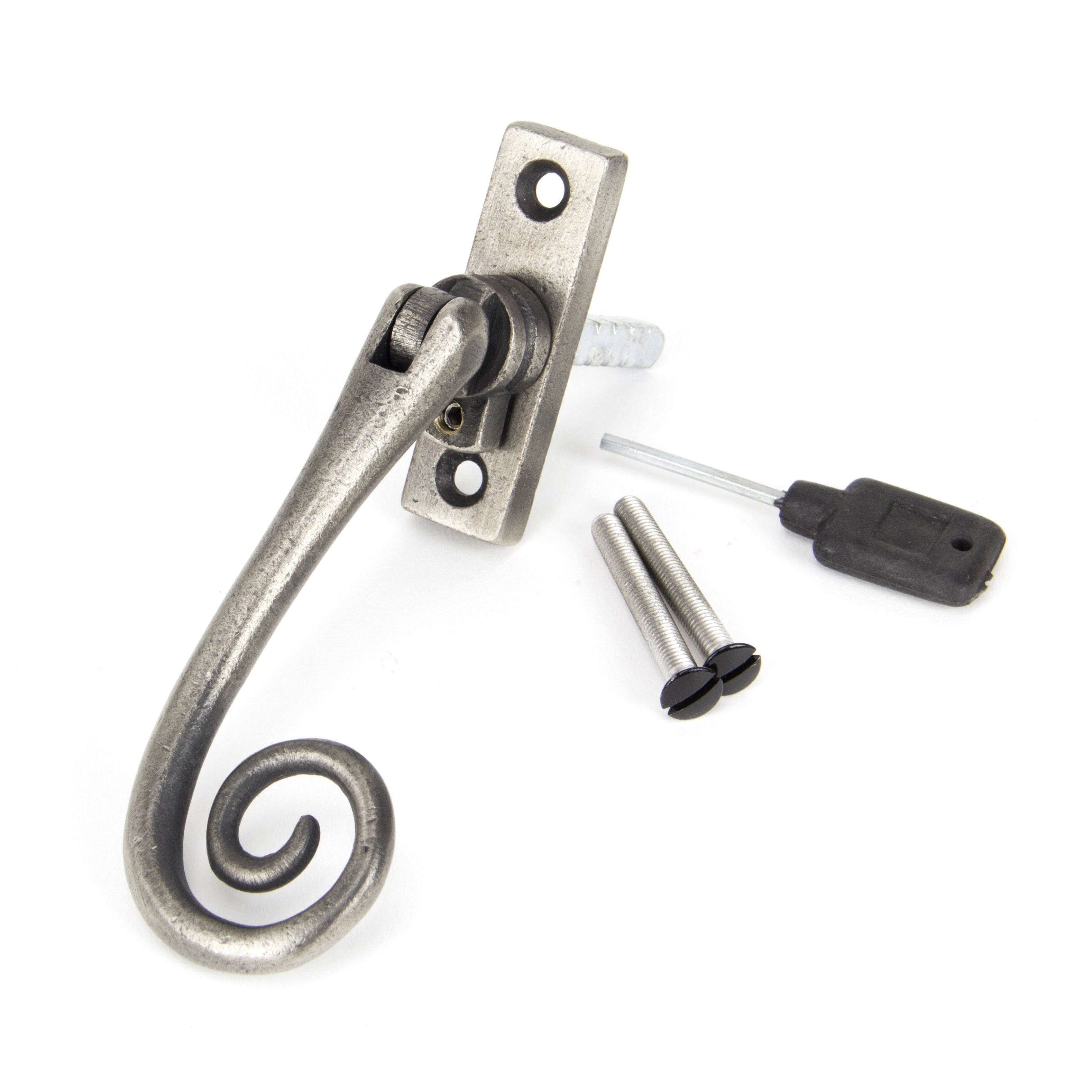 Antique Pewter Slim Monkeytail Espag - RH | From The Anvil-Espag. Fasteners-Yester Home