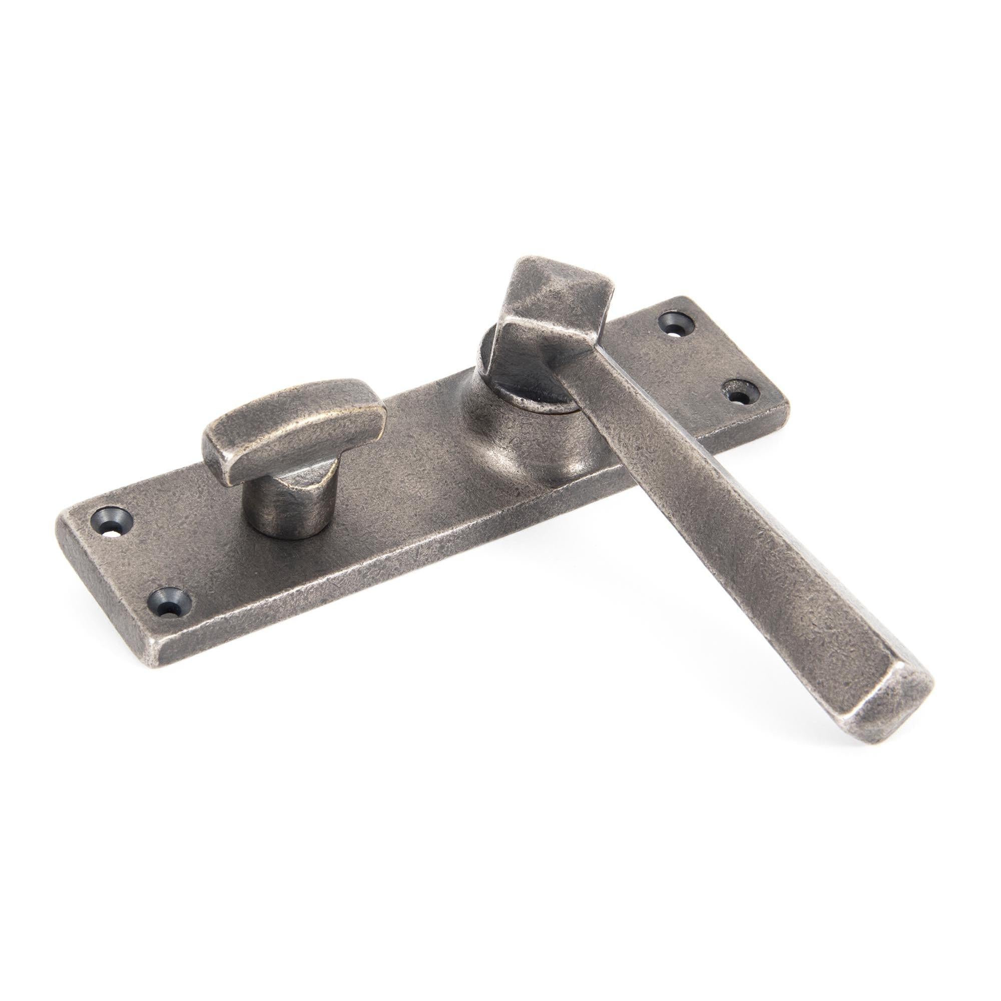Antique Pewter Straight Lever Bathroom Set | From The Anvil - Lever Bathroom - From The Anvil - Yester Home