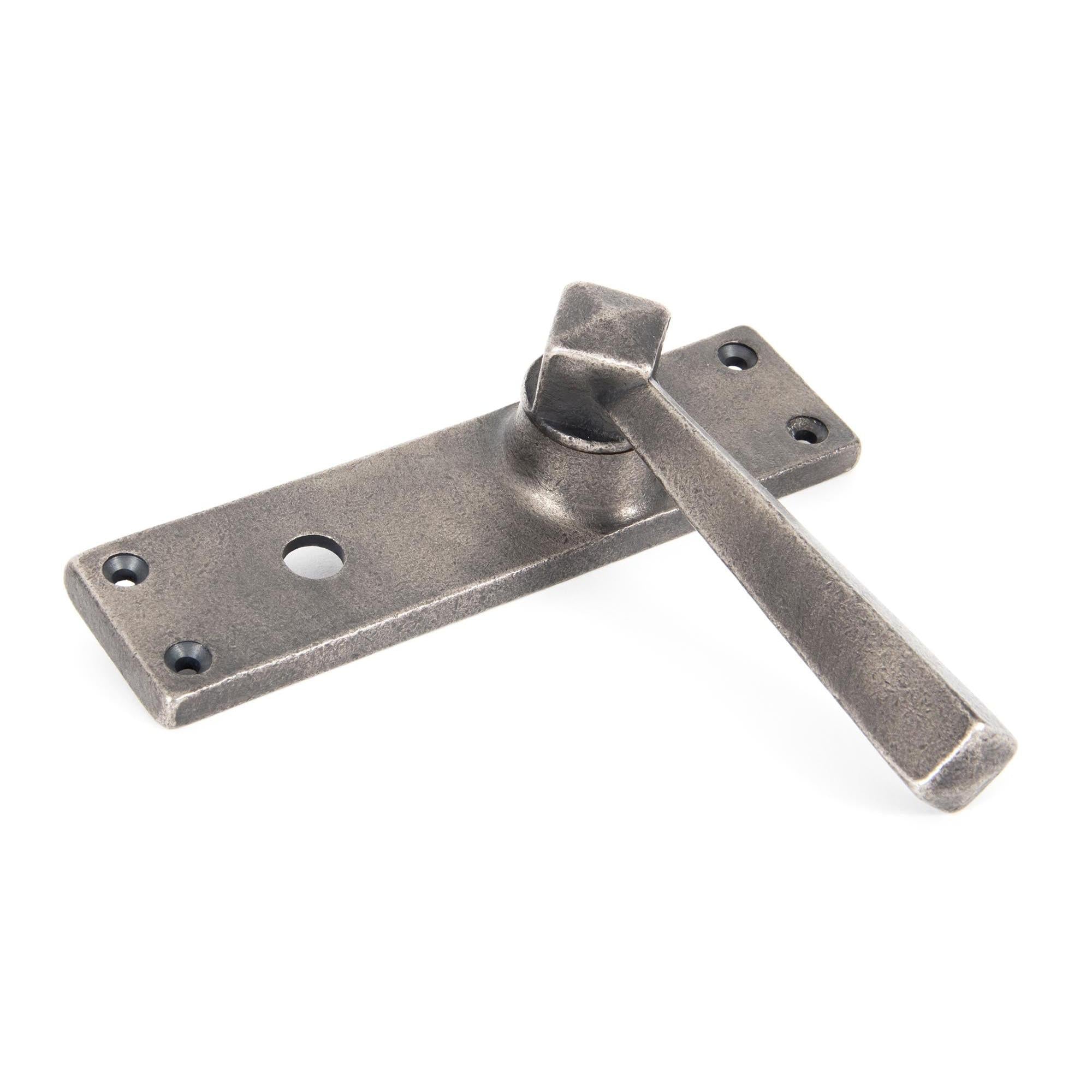 Antique Pewter Straight Lever Bathroom Set | From The Anvil - Lever Bathroom - From The Anvil - Yester Home