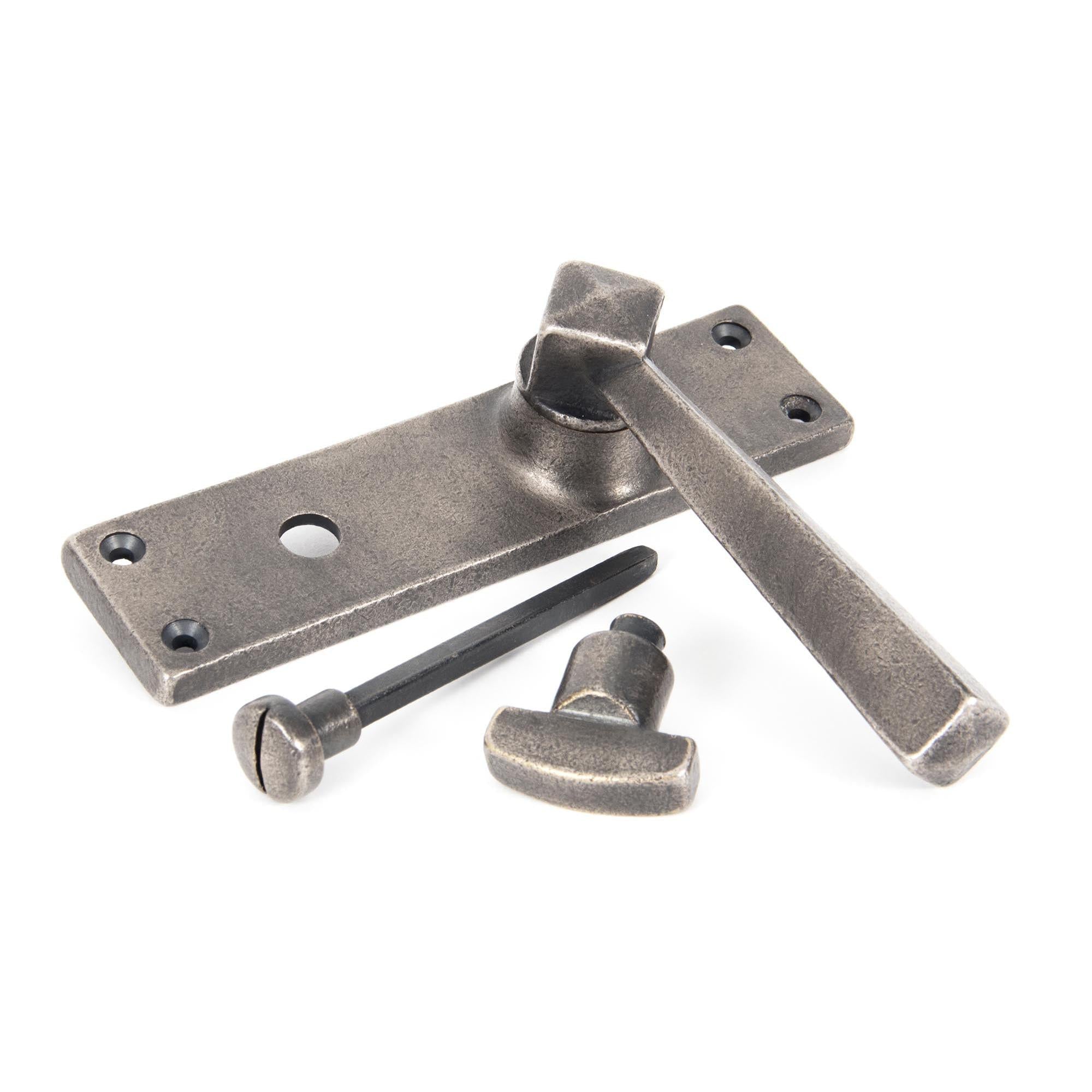 Antique Pewter Straight Lever Bathroom Set | From The Anvil - Lever Bathroom - From The Anvil - Yester Home