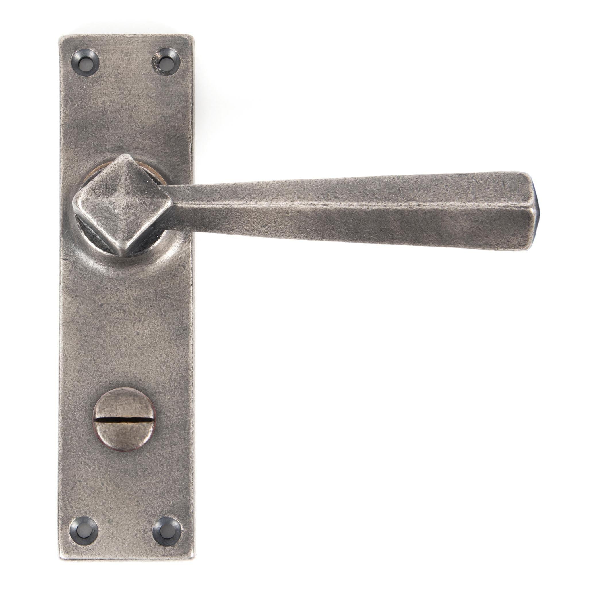 Antique Pewter Straight Lever Bathroom Set | From The Anvil - Lever Bathroom - From The Anvil - Yester Home