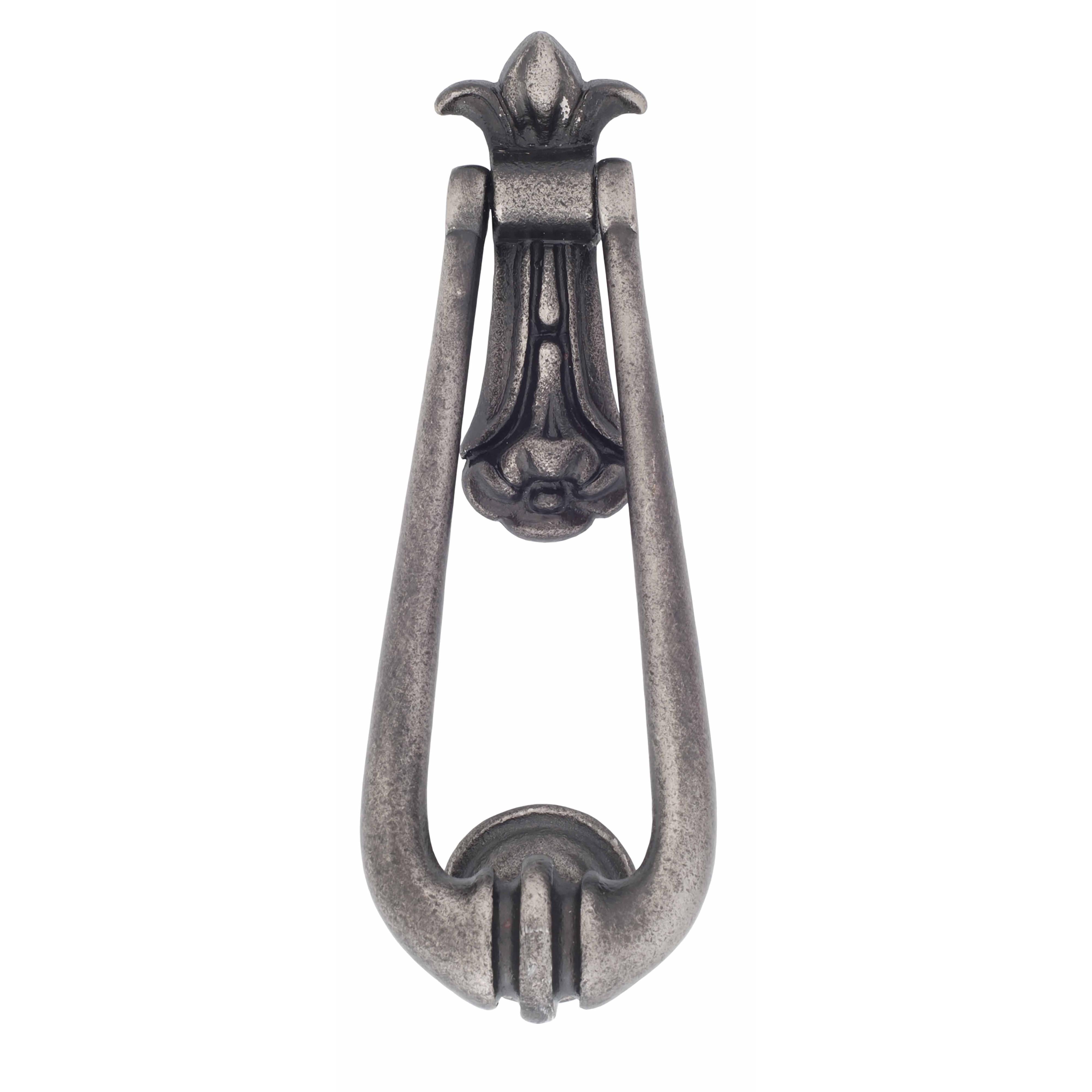 Antique Pewter Victorian Loop Door Knocker | From The Anvil - Bolt-Through Door Knockers - From The Anvil - Yester Home