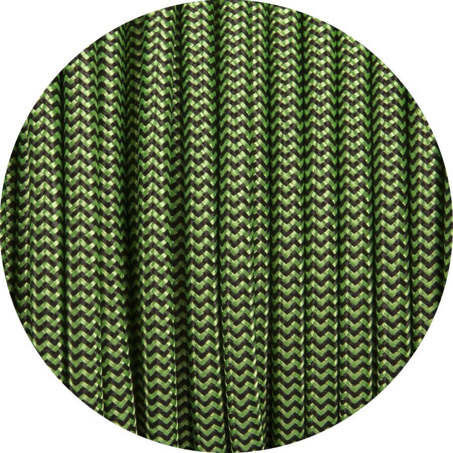 Apple Green & Black Round Fabric Cable-Fabric Cable-Yester Home