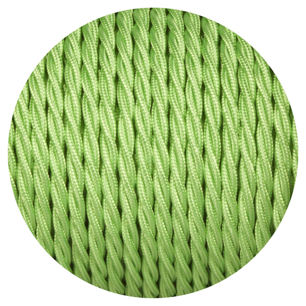 Apple Green Twisted Fabric Braided Cable-Fabric Cable-Yester Home