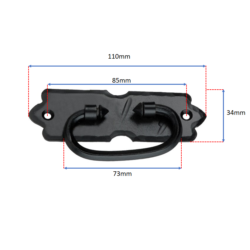 Arrow Ring Drop Pull Matt Black-Ring Drop Pulls-Yester Home