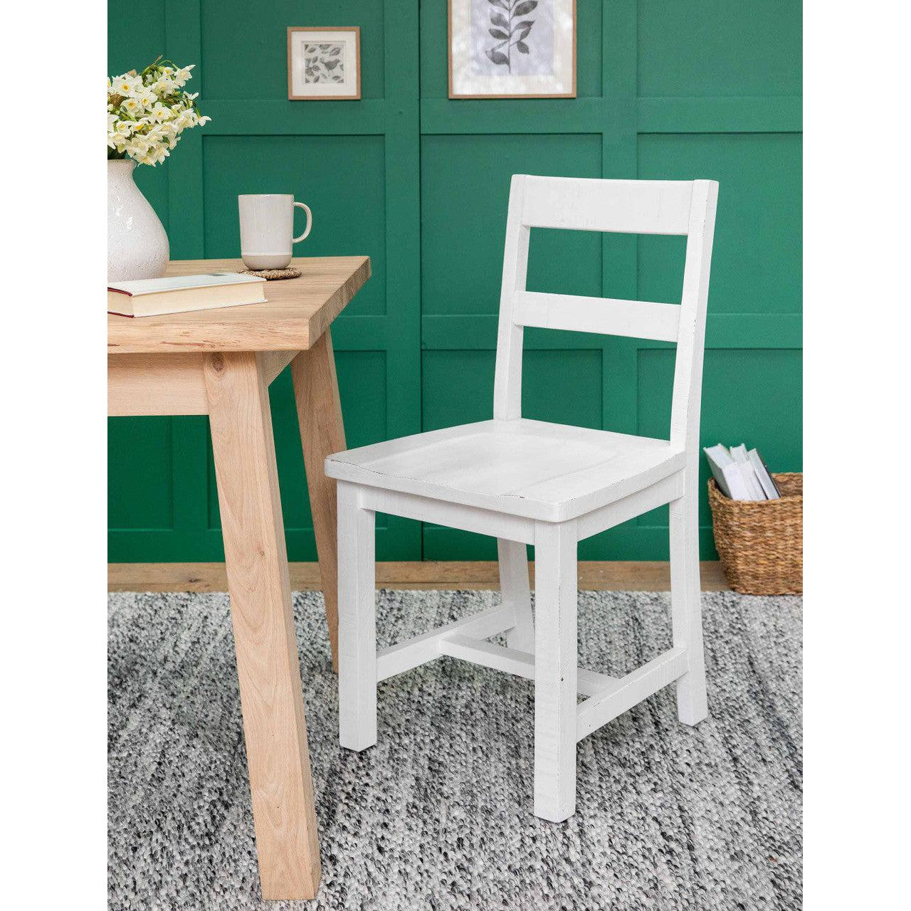 Ashwell Dining Chair |Set of 2 | Whitewash-Dining Chairs & Benches-Yester Home
