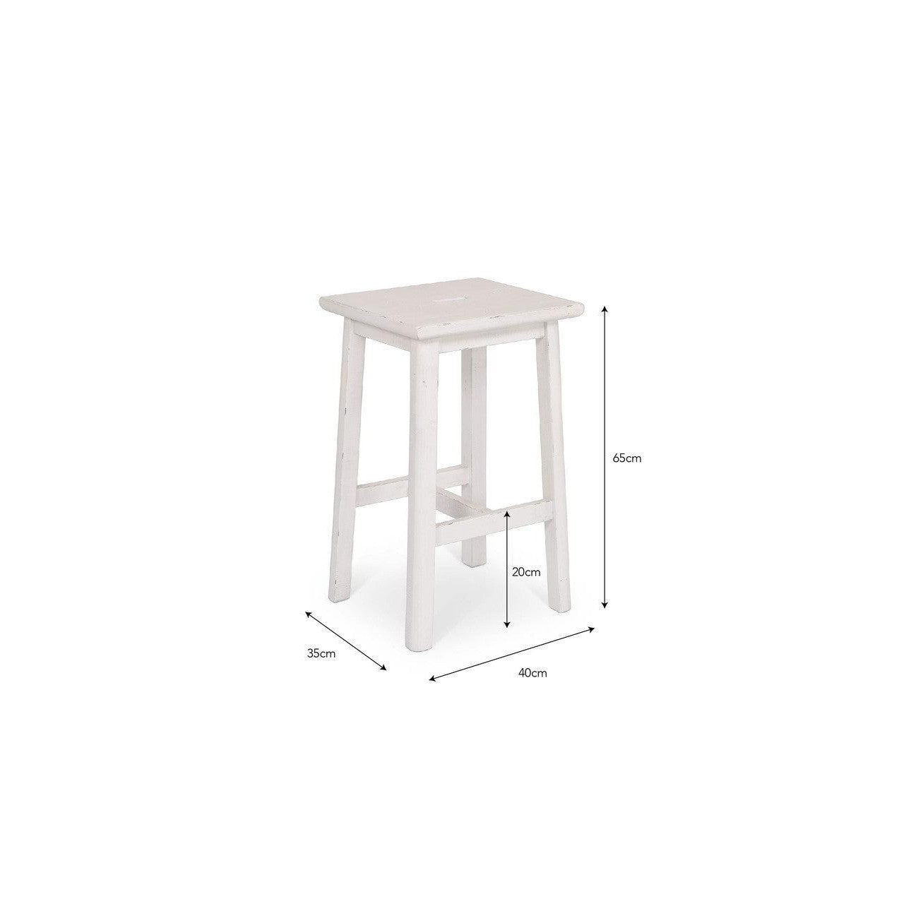Ashwell Handle Bar Stool | Whitewash-Bar Tables & Stools-Yester Home