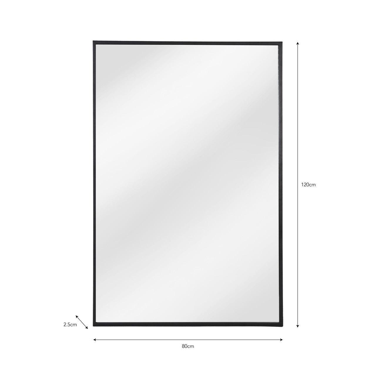 Avening Rectangular Wall Mirror 120x80cm in Black - Iron-Mirrors-Yester Home