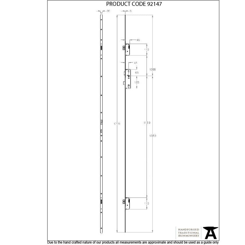 BZP Winkhaus 1.77m Heritage Thunderbolt Espag Lock 45mm BS | From The Anvil-Multi-Point Locks-Yester Home