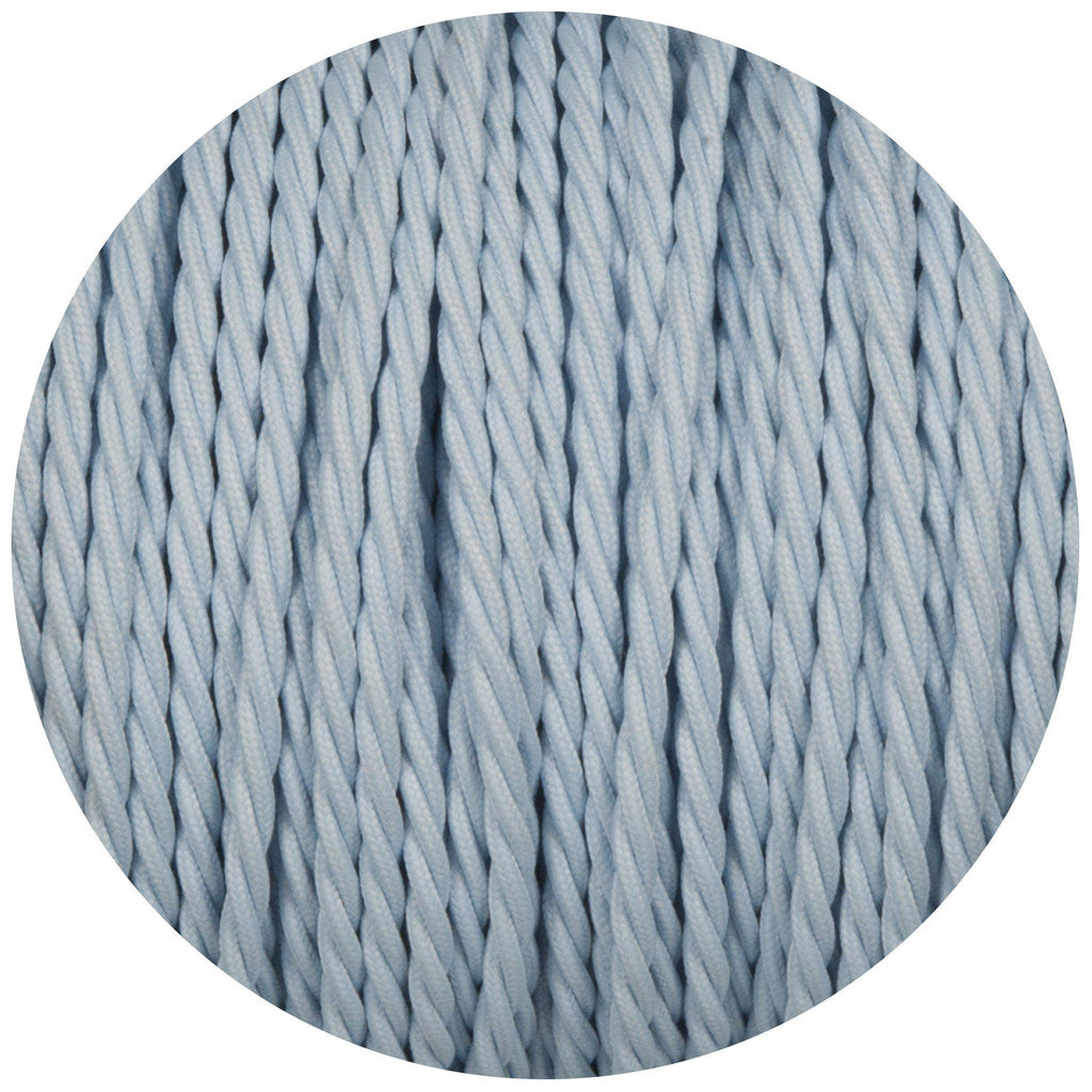 Baby Blue Twisted Fabric Braided Cable-Fabric Cable-Yester Home