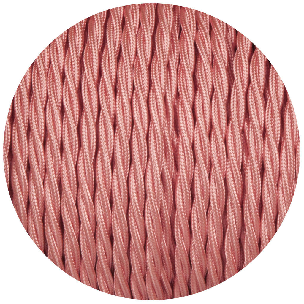 Baby Pink Twisted Fabric Braided Cable-Fabric Cable-Yester Home