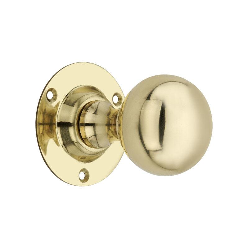 Ball Door Knob Polished Brass-Mortice Door Knobs-Yester Home