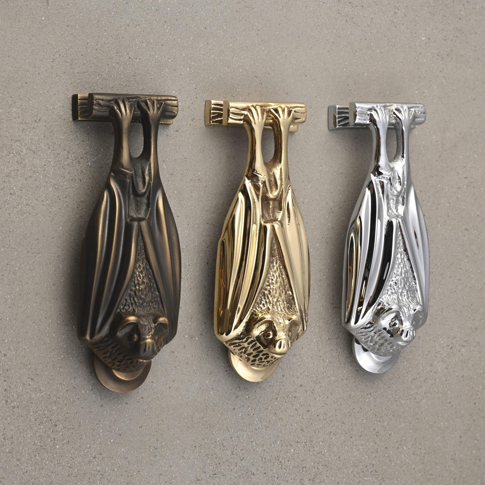 Bat Door Knocker | Solid Brass-Door Knocker-Yester Home