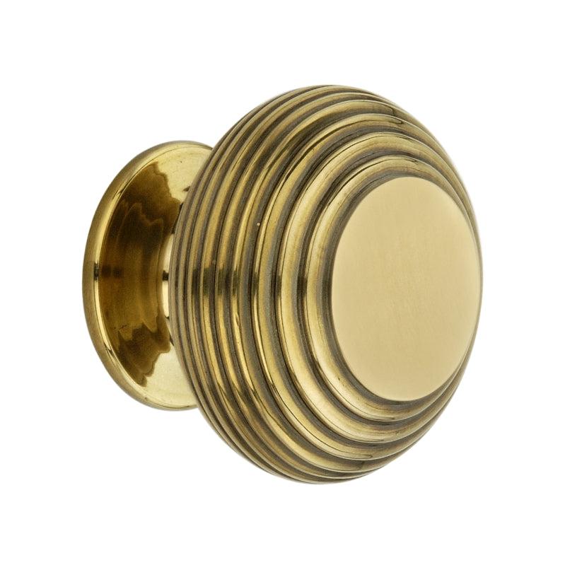 Beehive Large 40mm Cupboard Knob Aged Brass-Cupboard Knobs-Yester Home