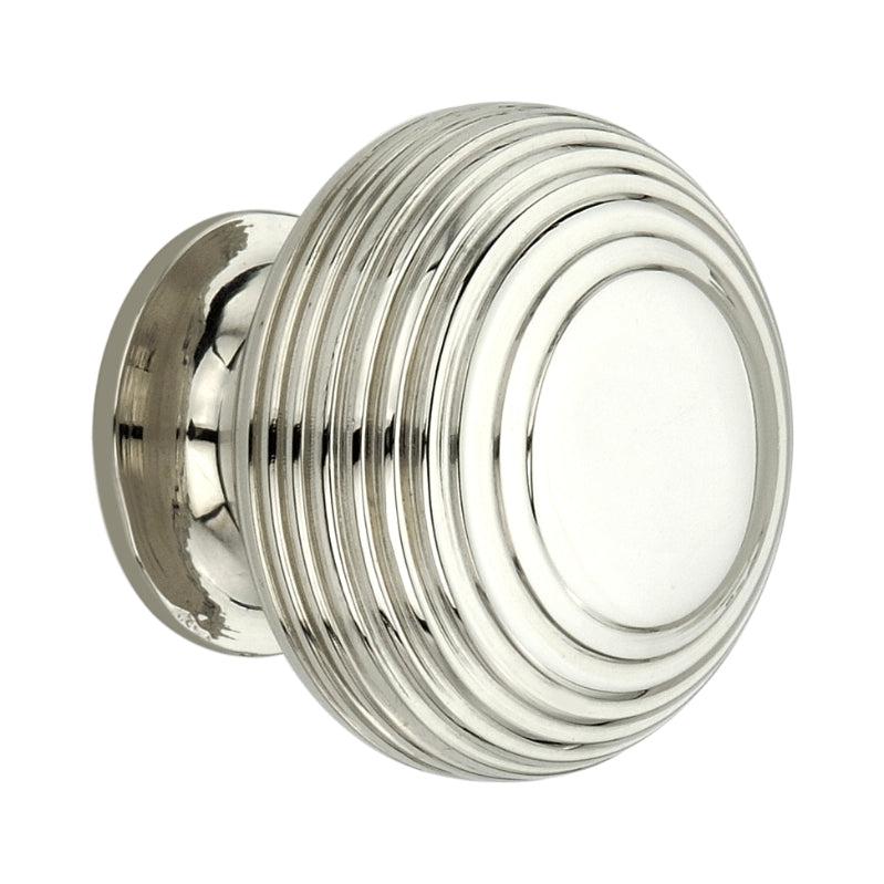 Beehive Large 40mm Cupboard Knob Polished Nickel-Cupboard Knobs-Yester Home