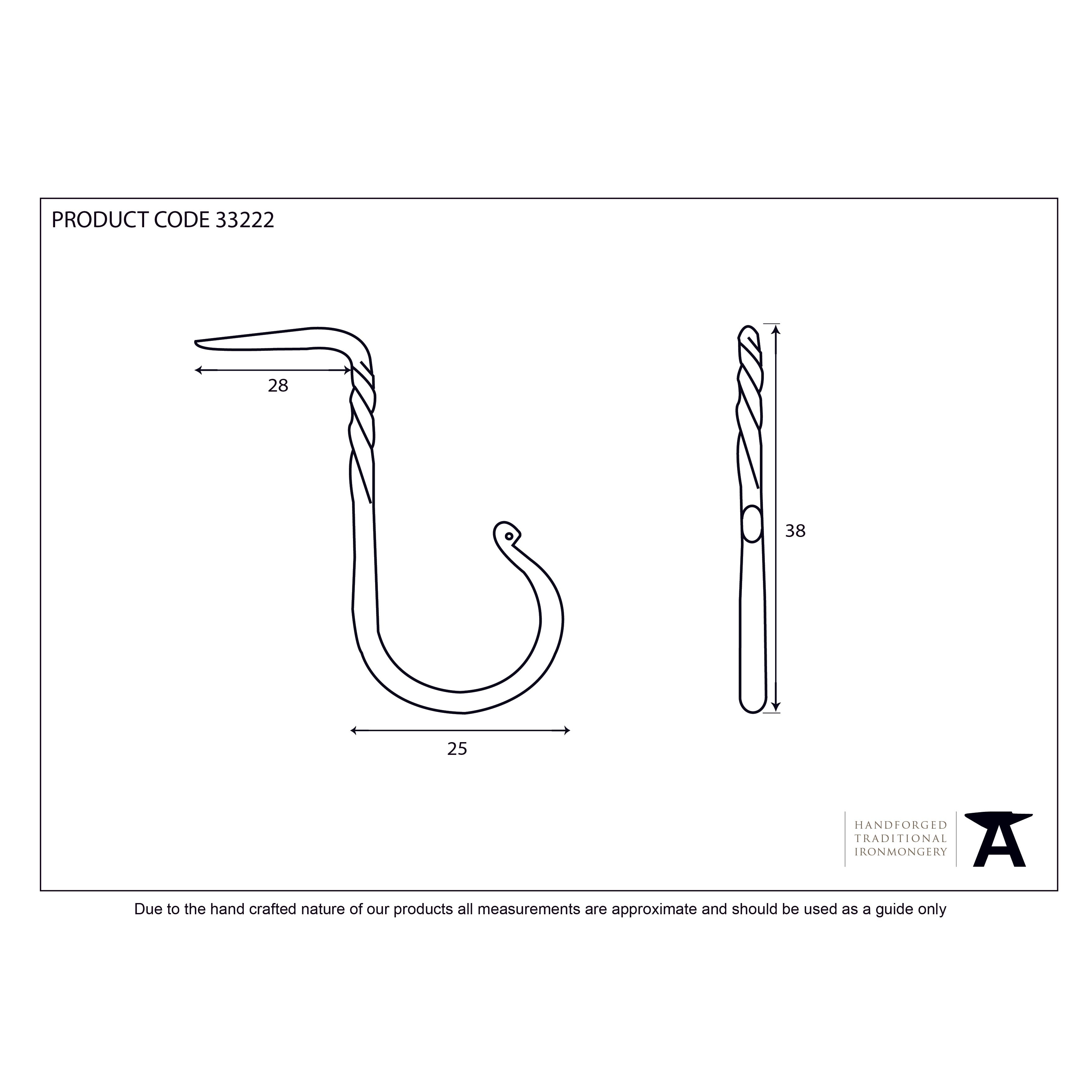 Beeswax Cup Hook - Small | From The Anvil-Cup Hooks-Yester Home