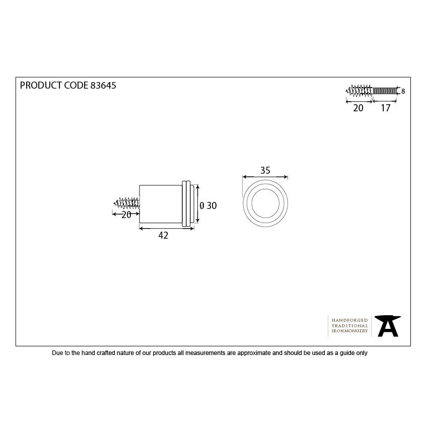 Beeswax Floor Mounted Door Stop | From The Anvil-Door Stops-Yester Home