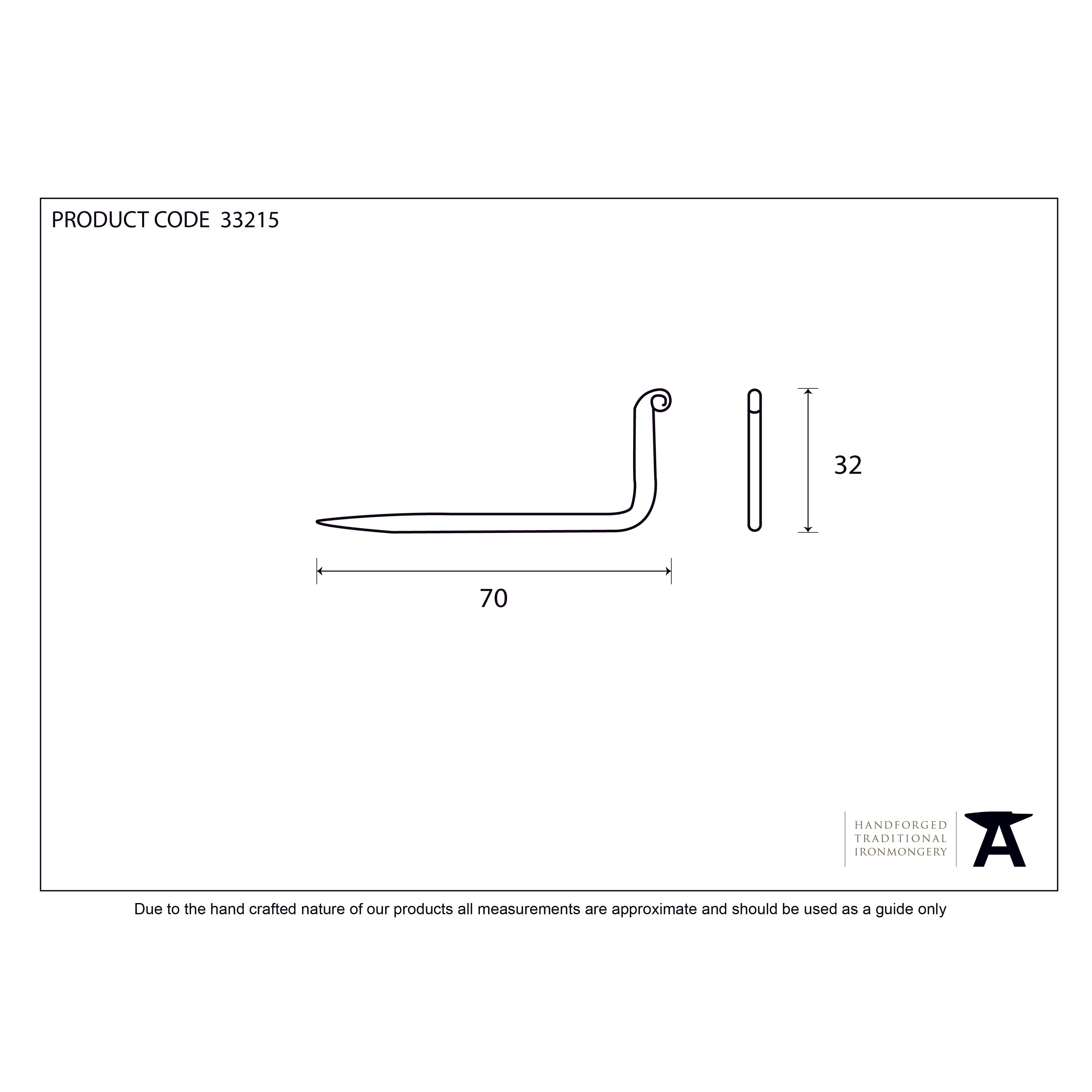Beeswax L Hook - Small | From The Anvil-L Hooks-Yester Home
