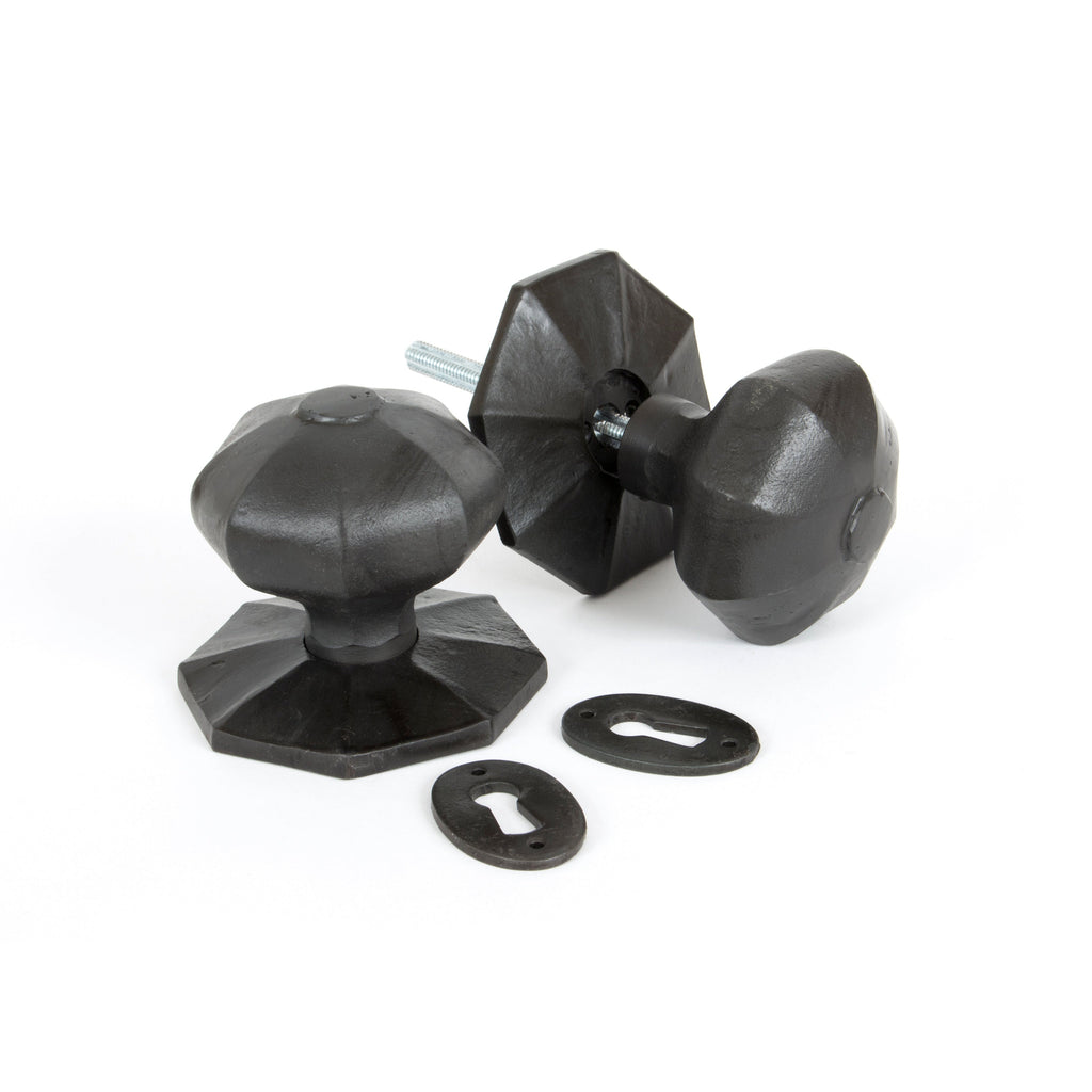 Beeswax Large Octagonal Mortice/Rim Knob Set | From The Anvil-Mortice Knobs-Yester Home