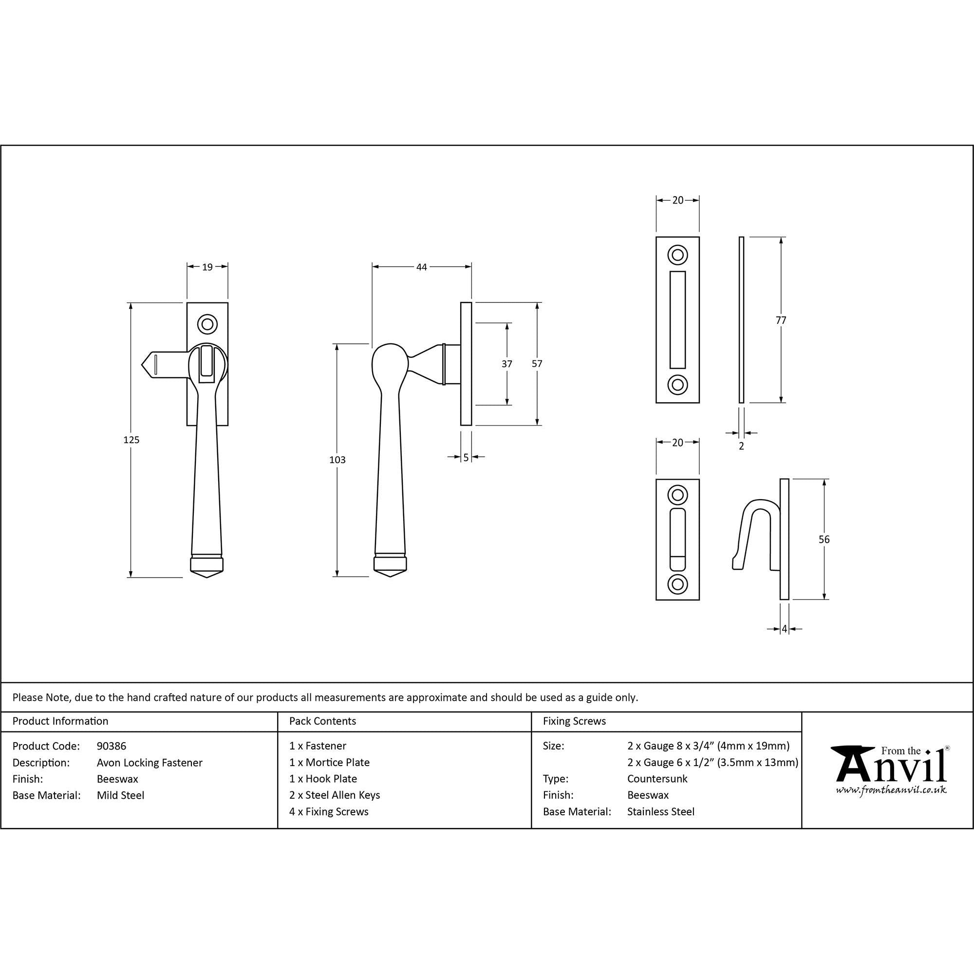 Beeswax Locking Avon Fastener | From The Anvil - Locking Fasteners - From The Anvil - Yester Home
