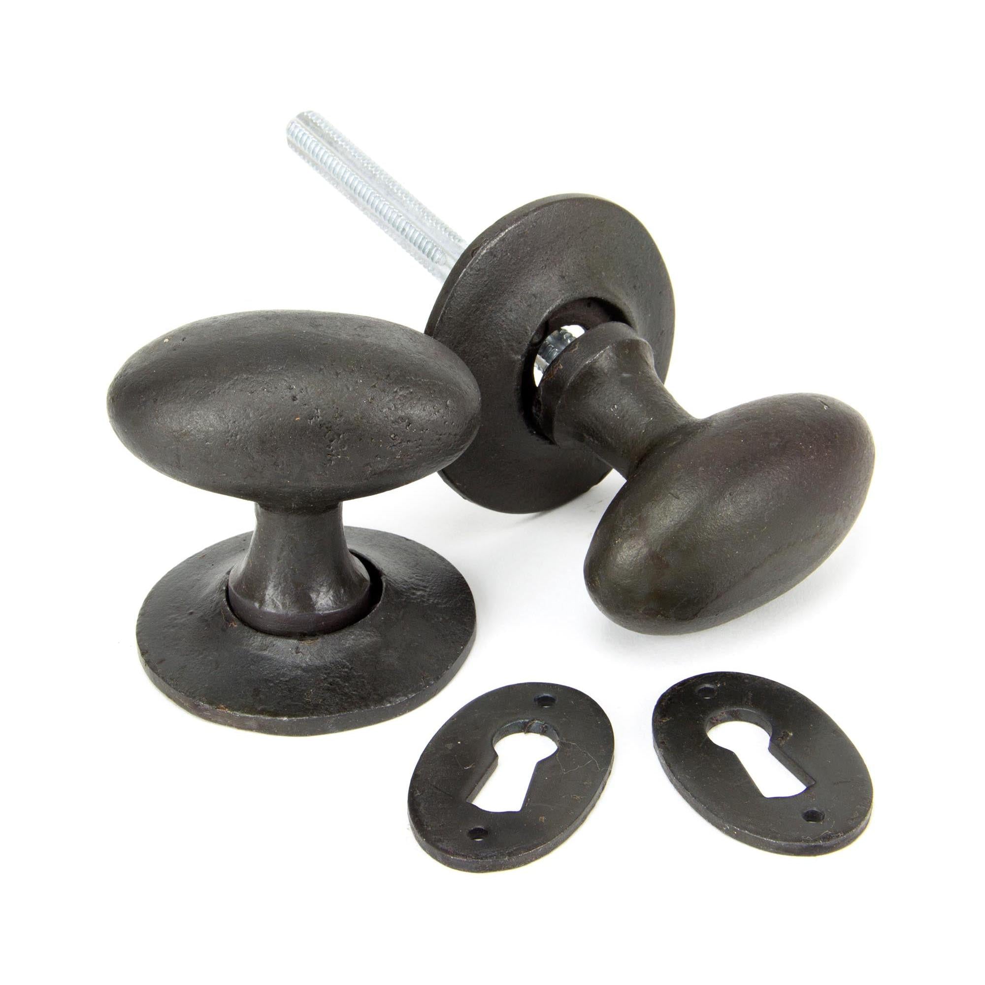 Beeswax Oval Mortice/Rim Knob Set | From The Anvil - Mortice Knobs - From The Anvil - Yester Home