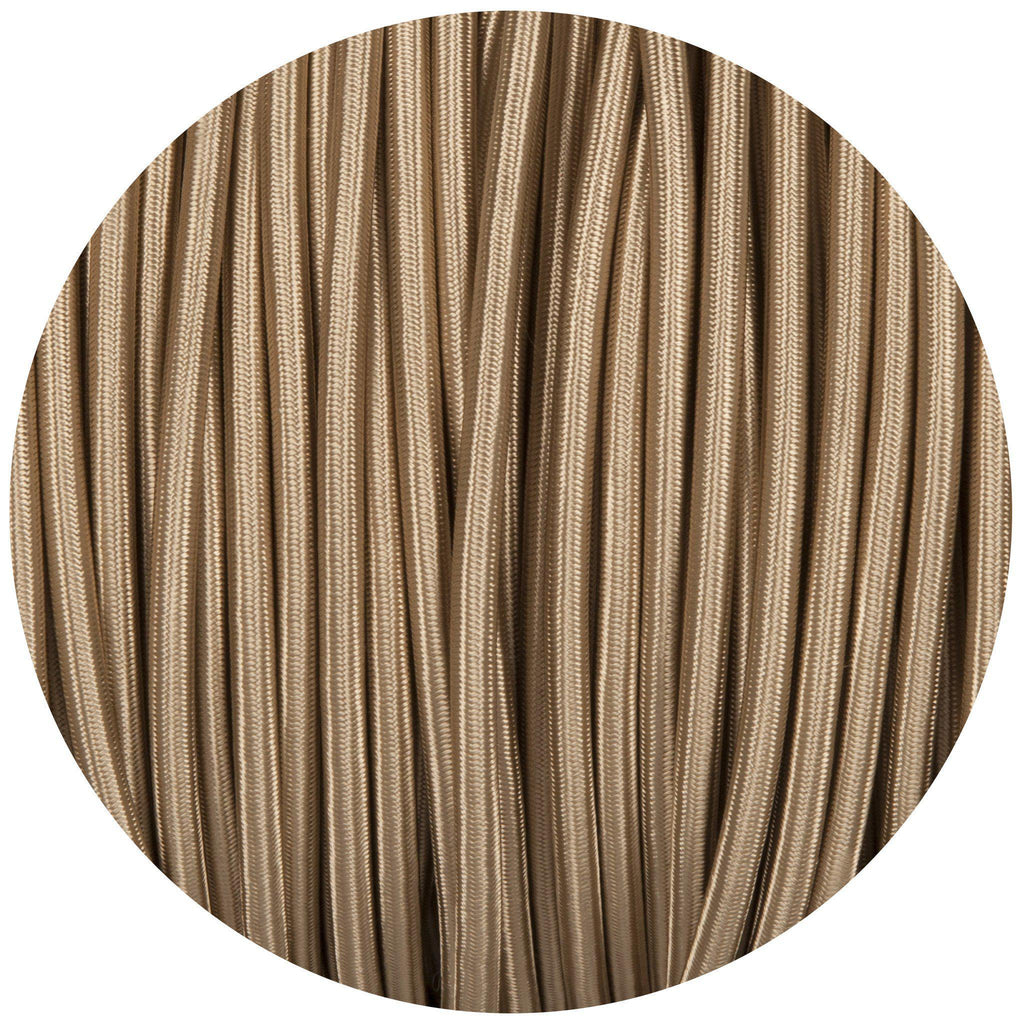 Beige Round Fabric Braided Cable-Fabric Cable-Yester Home