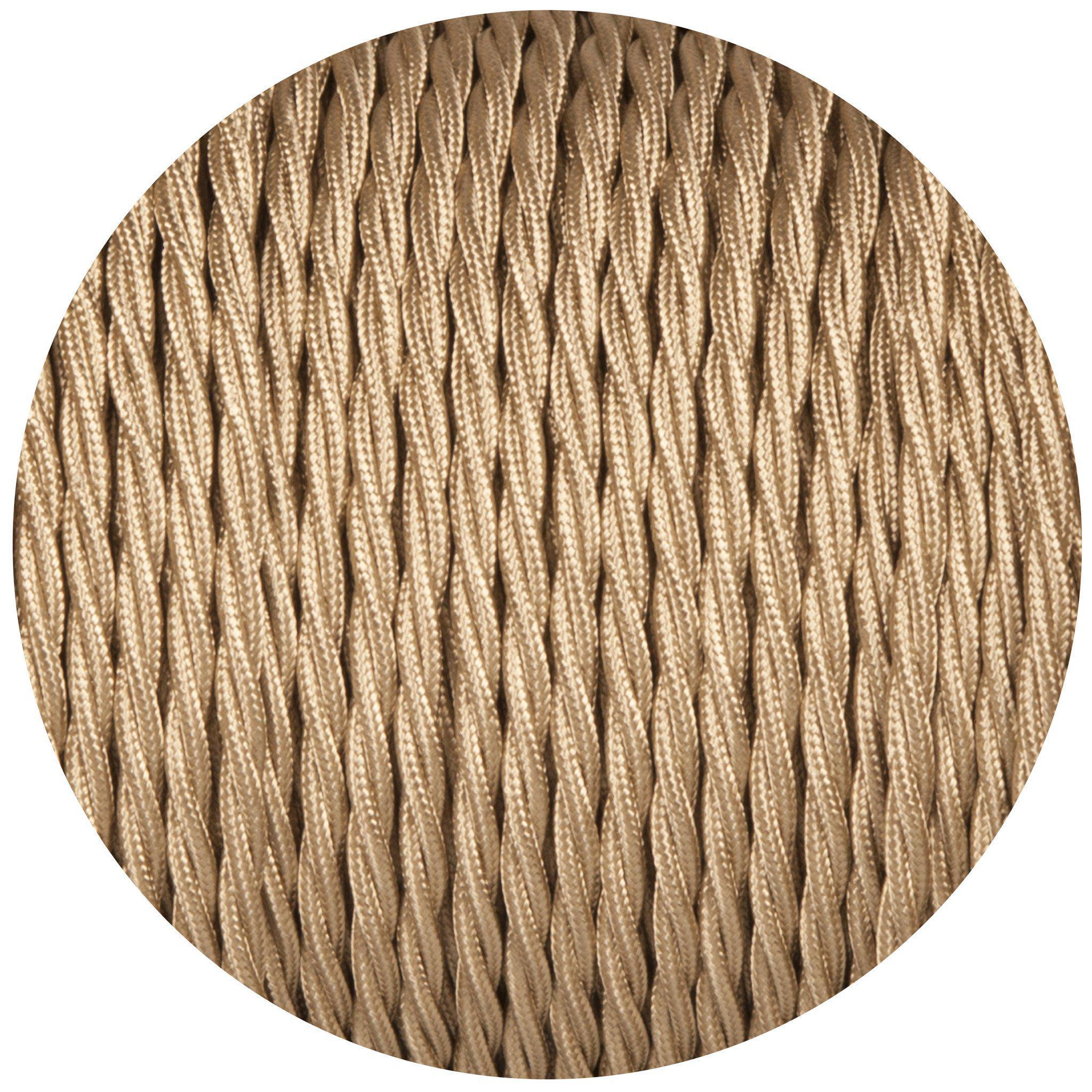 Beige Twisted Fabric Braided Cable-Fabric Cable-Yester Home