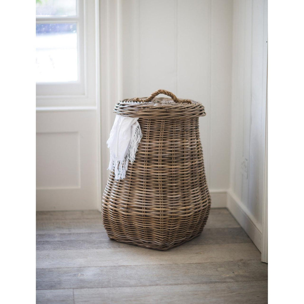 Bembridge Laundry Basket - Rattan-Storage & Shelving-Yester Home