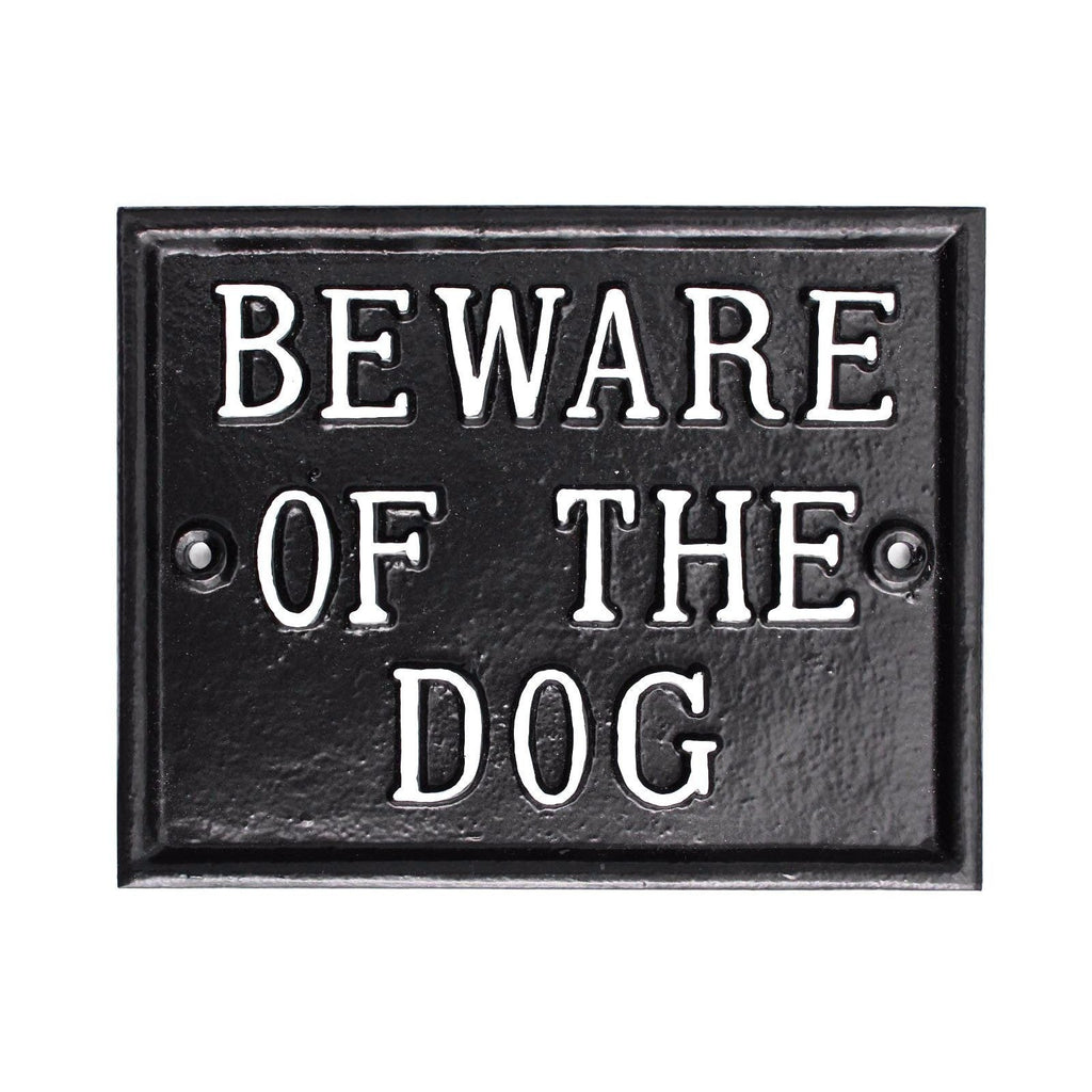 Beware Of The Dog Large Rectangular Sign-Dog Warning Signs-Yester Home