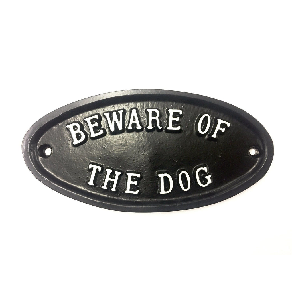 Beware Of The Dog Oval Sign-Dog Warning Signs-Yester Home