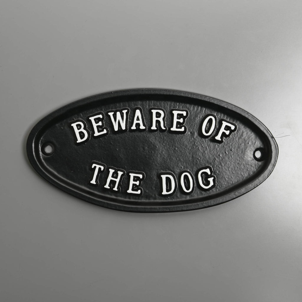Beware Of The Dog Oval Sign-Dog Warning Signs-Yester Home