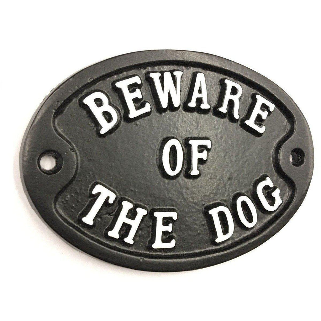 Beware Of The Dog Small Oval Sign-Dog Warning Signs-Yester Home