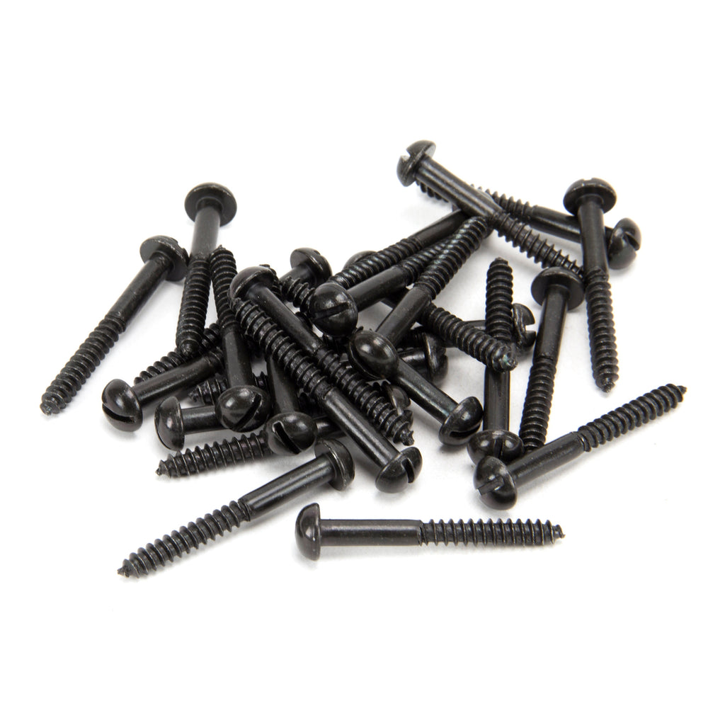 Black 10 x 1 1/2" Round Head Screws (25) | From The Anvil-Screws & Bolts-Yester Home