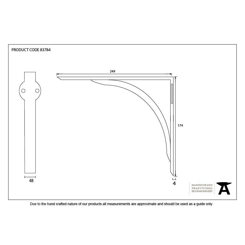 Black 10'' x 7'' Curved Shelf Bracket | From The Anvil-9 - 10" Shelf Brackets-Yester Home