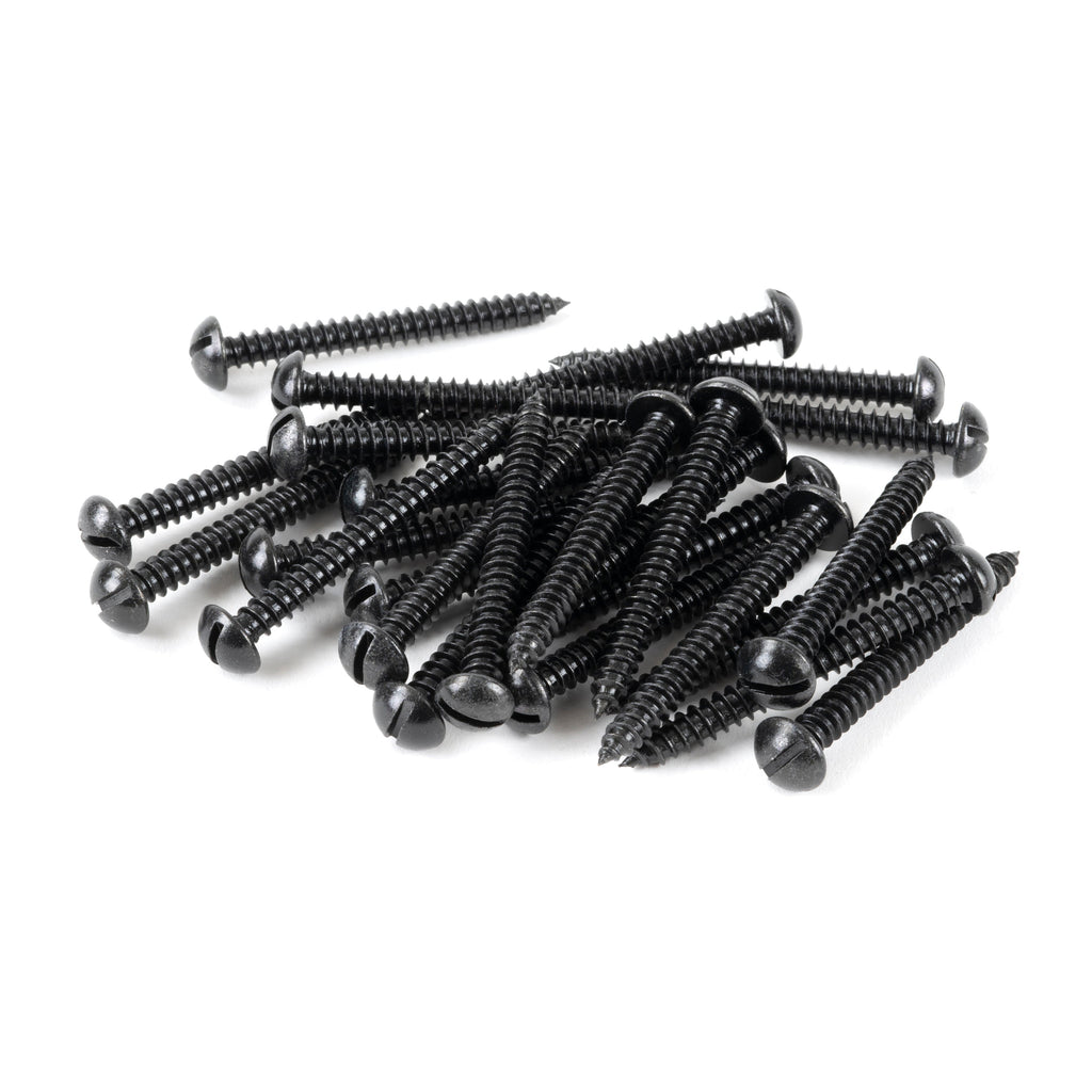 Black 10x2" Round Head Screws (25) | From The Anvil-Screws & Bolts-Yester Home