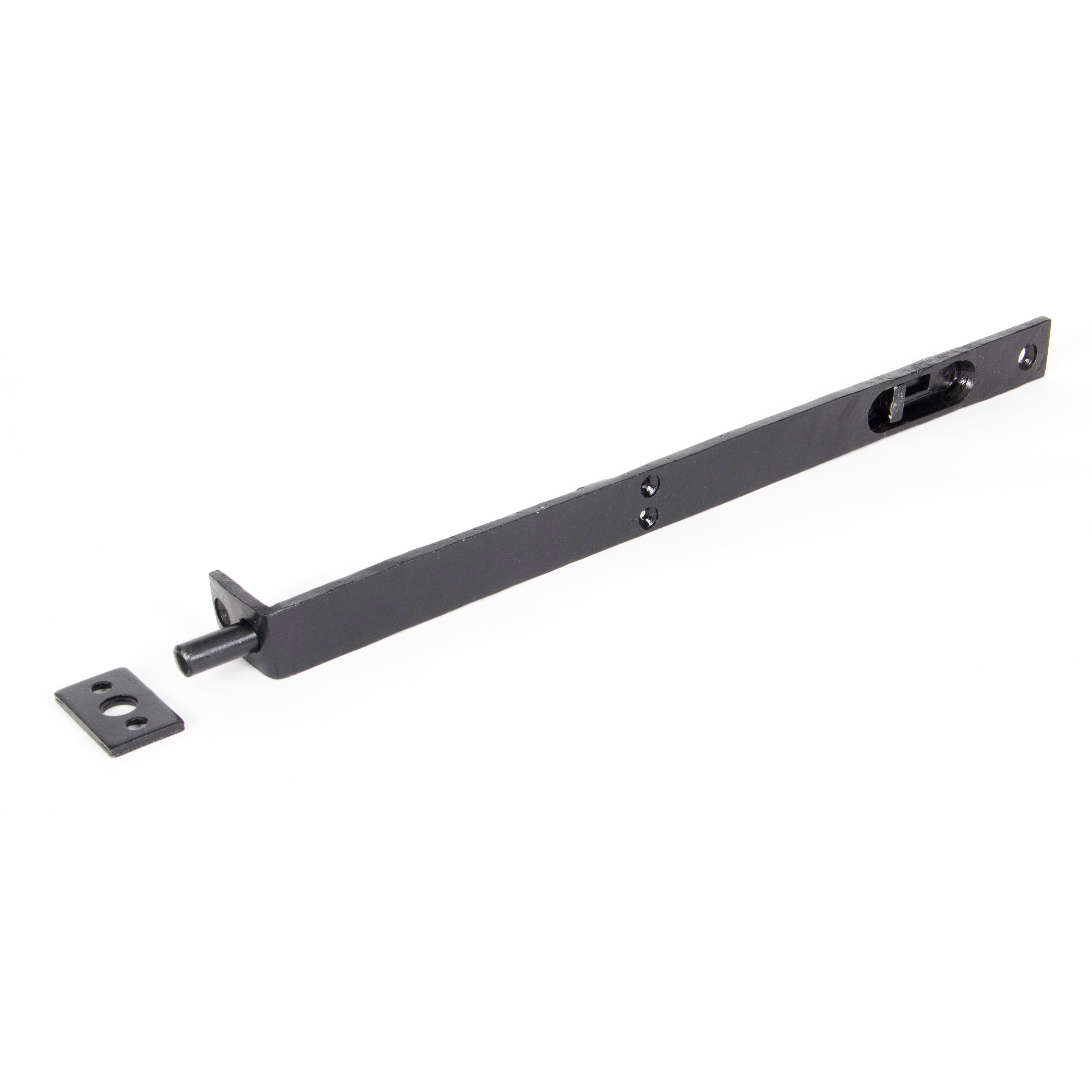 Black 12" Flush/Slide Door Bolt | From The Anvil-Bolts-Yester Home