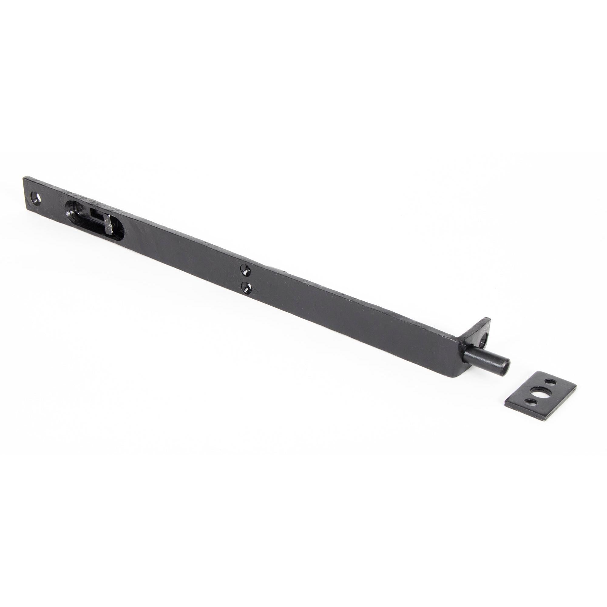 Black 12" Flush/Slide Door Bolt | From The Anvil - Bolts - From The Anvil - Yester Home