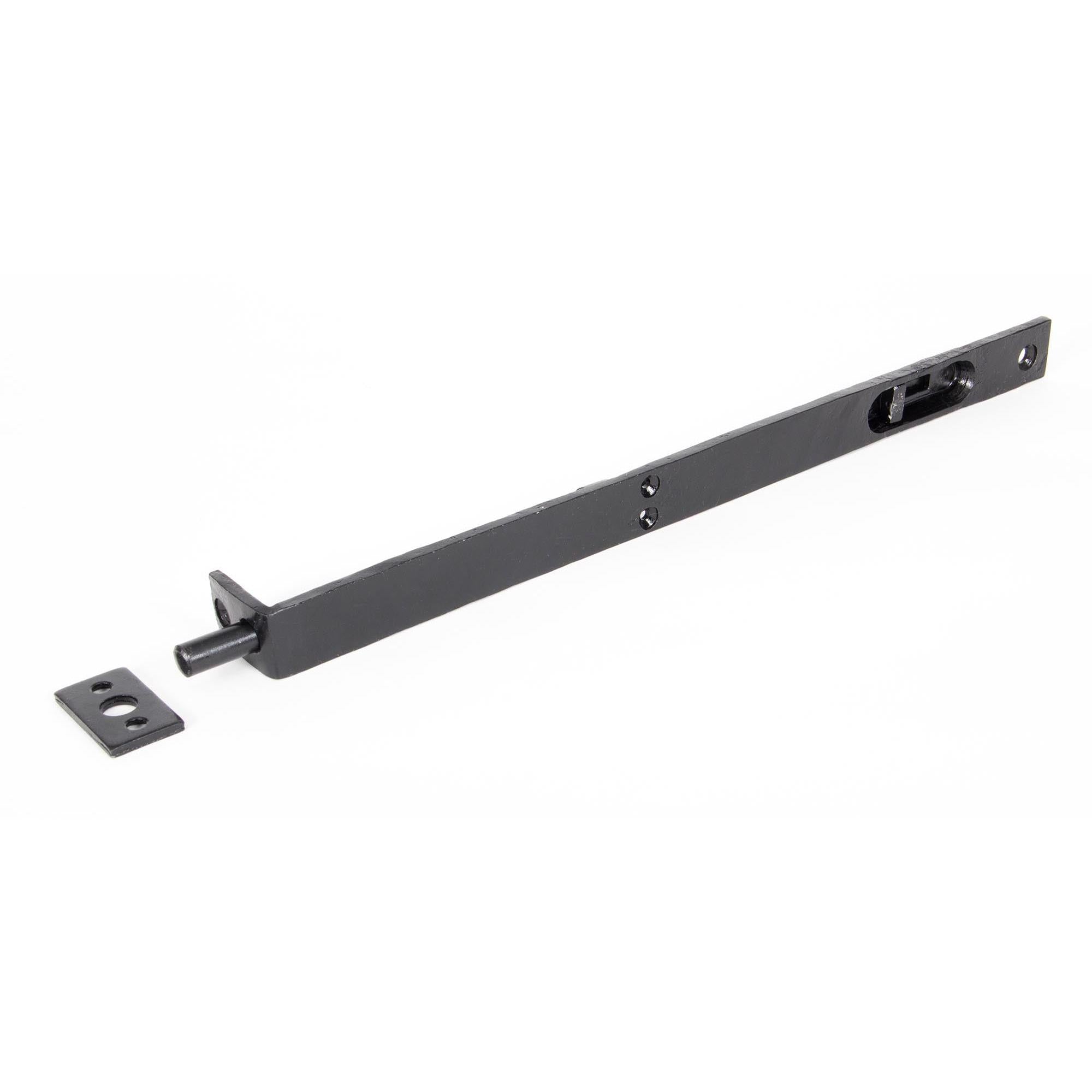 Black 12" Flush/Slide Door Bolt | From The Anvil - Bolts - From The Anvil - Yester Home