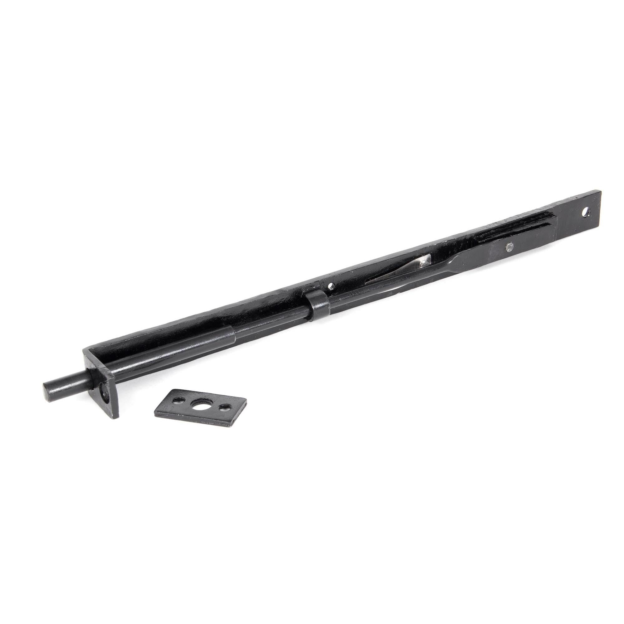 Black 12" Flush/Slide Door Bolt | From The Anvil - Bolts - From The Anvil - Yester Home