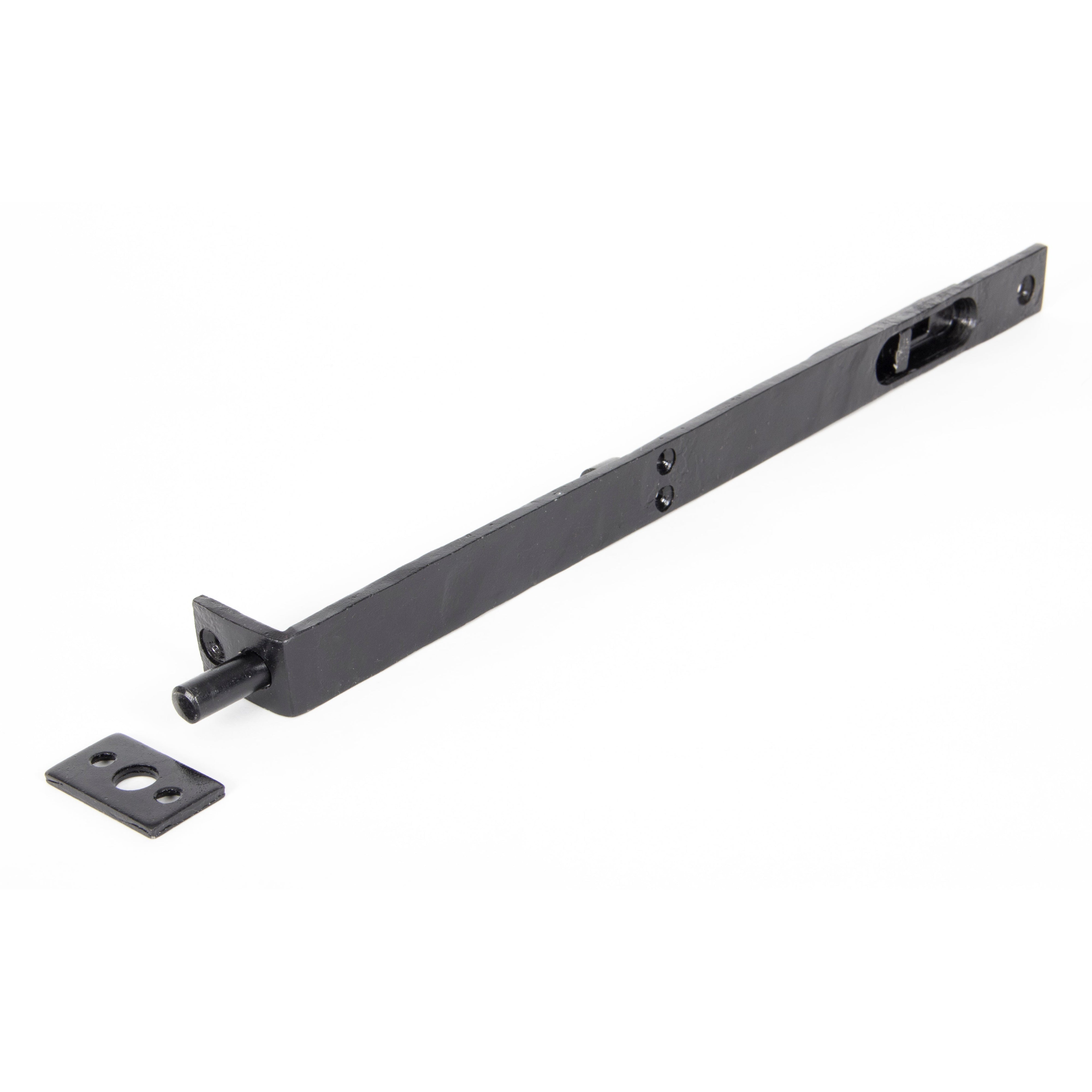 Black 12" Flush/Slide Door Bolt | From The Anvil-Bolts-Yester Home