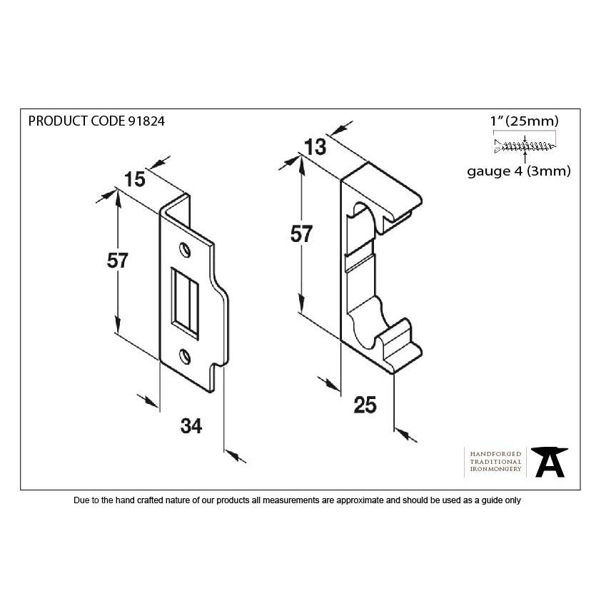 Black ½" Rebate Kit for Tubular Mortice Latch | From The Anvil-Latches-Yester Home