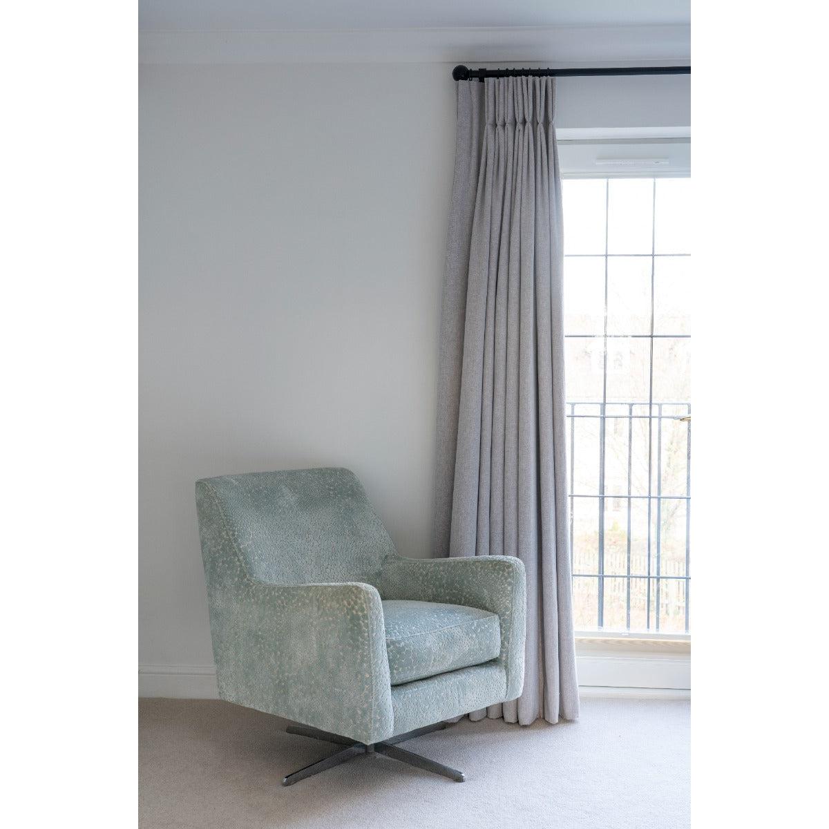 Black 1m Curtain Pole | From The Anvil-Poles-Yester Home