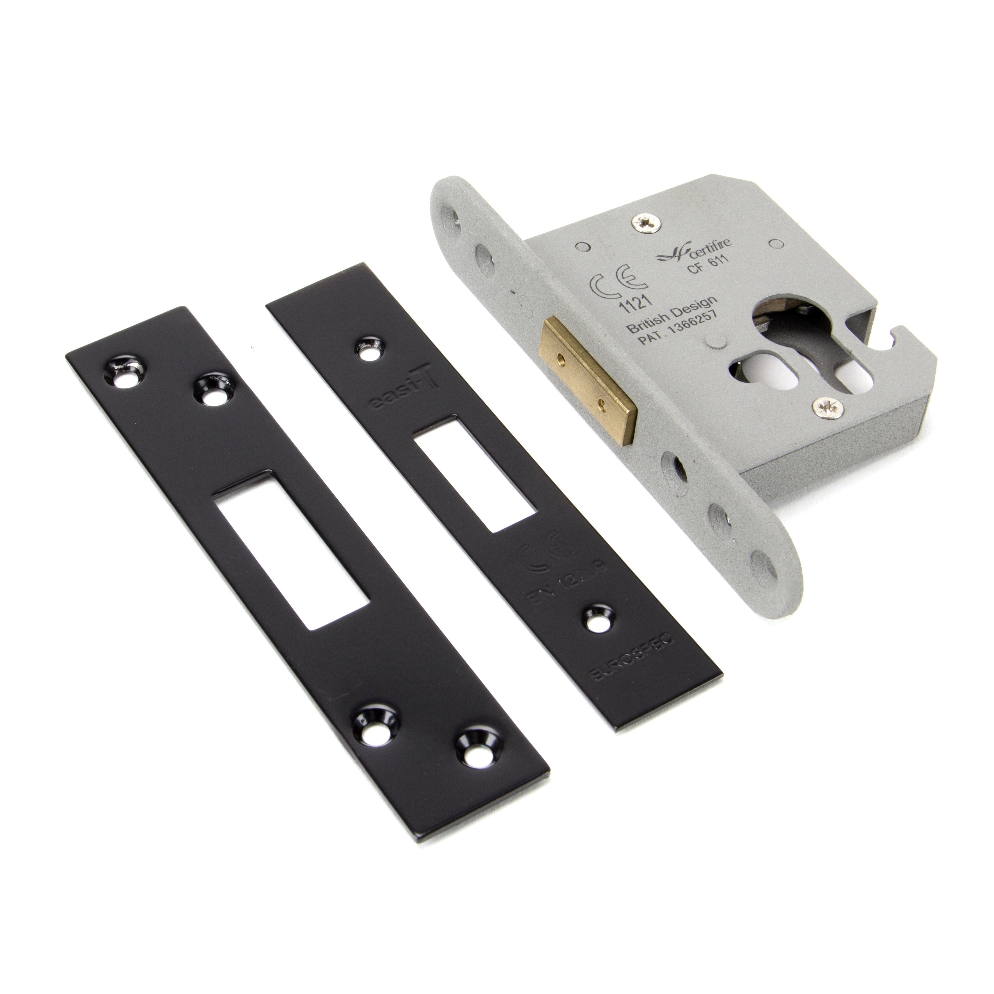 Black 2½" Euro Profile Dead Lock | From The Anvil-Deadlocks & Deadbolts-Yester Home