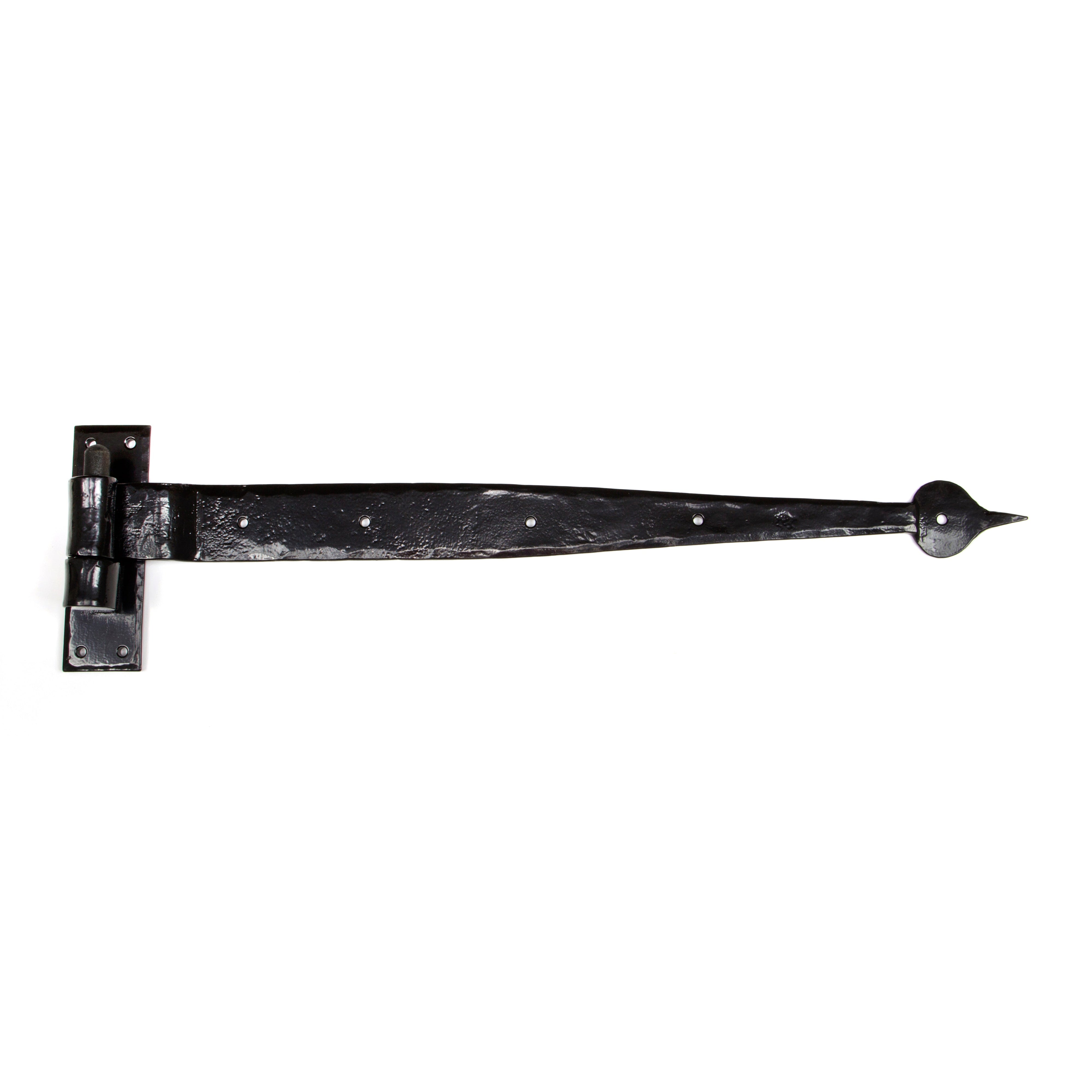 Black 24" Hook & Band Hinge - Cranked (pair) | From The Anvil-Hook & Band Hinges-Yester Home