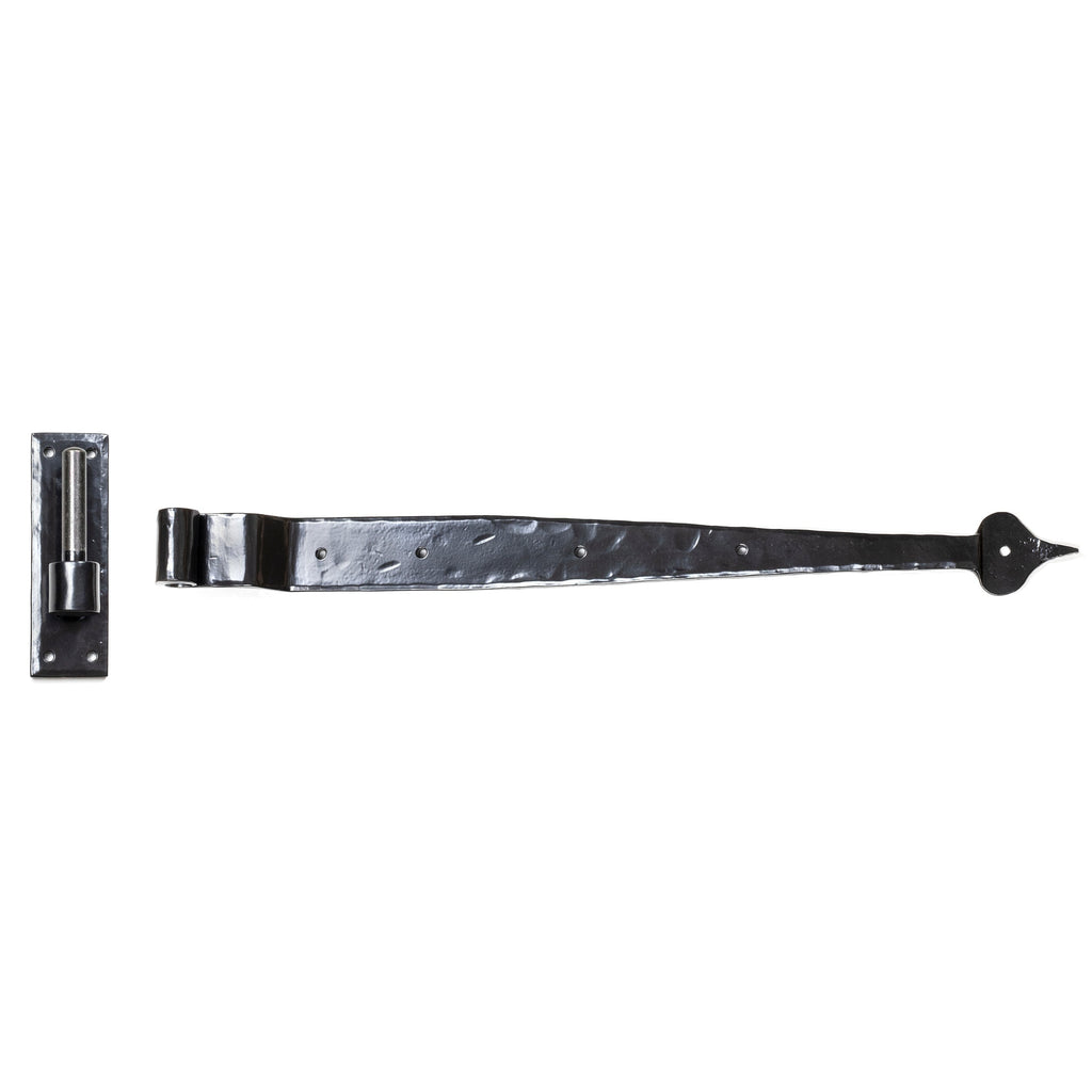 Black 24" Hook & Band Hinge - Cranked (pair) | From The Anvil-Hook & Band Hinges-Yester Home