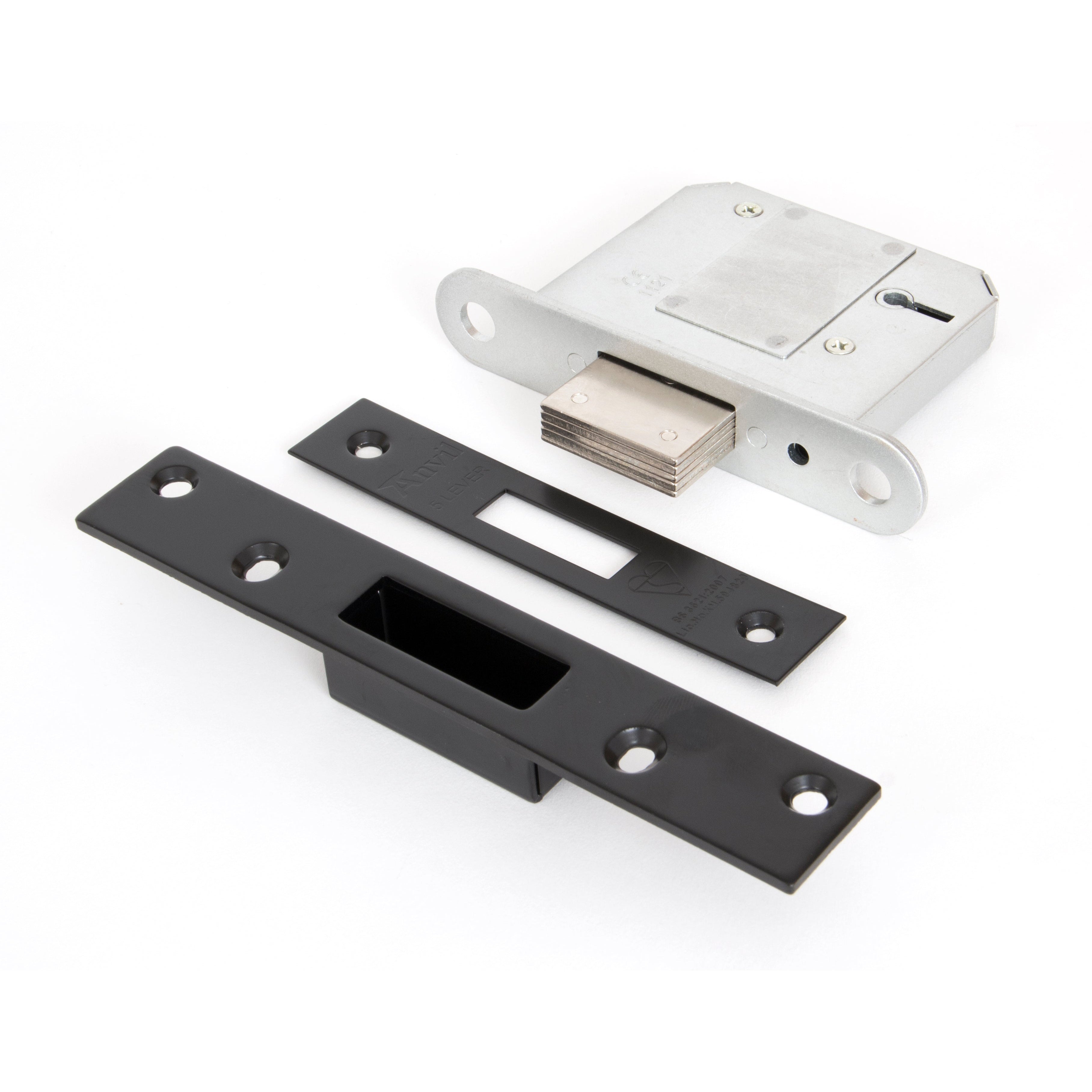 Black 3" BS 5 Lever Deadlock | From The Anvil-Deadlocks & Deadbolts-Yester Home