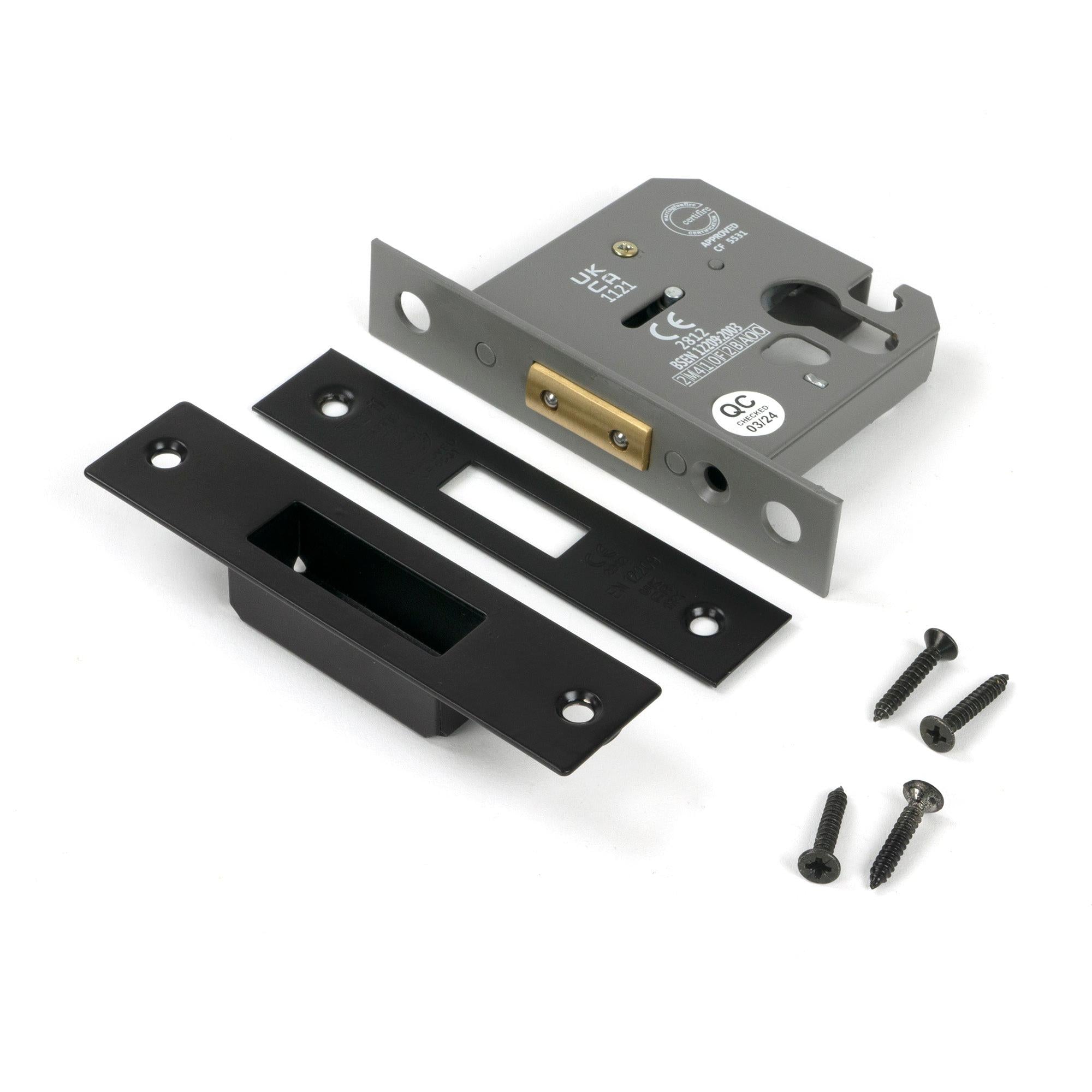 Black 3" Euro Profile Dead Lock | From The Anvil - Deadlocks & Deadbolts - From The Anvil - Yester Home