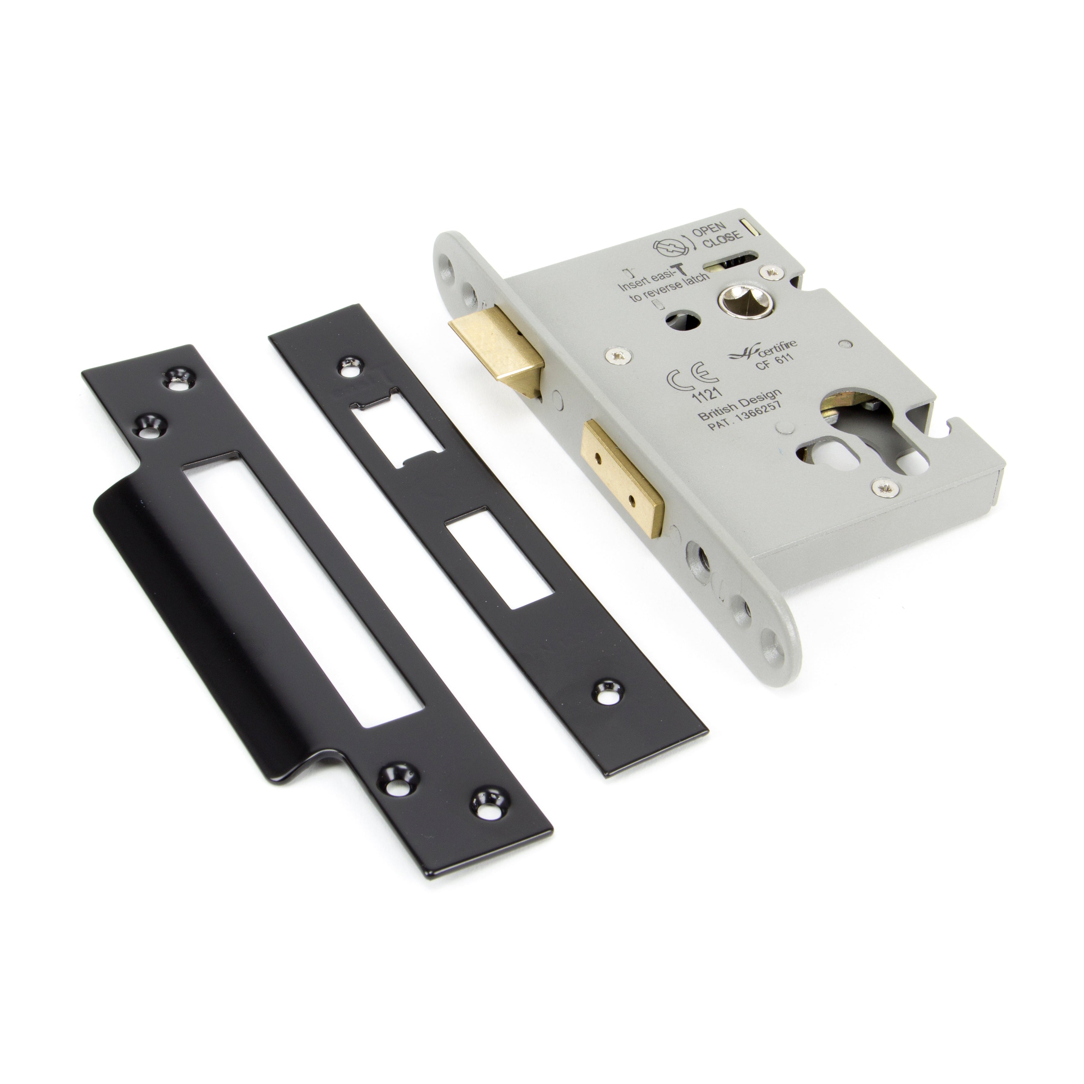 Black 3" Euro Profile Sash Lock | From The Anvil-Euro Locks-Yester Home