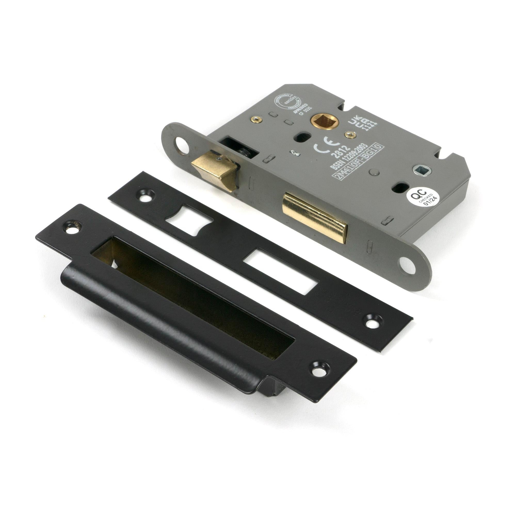 Black 3" Heavy Duty Bathroom Mortice Lock | From The Anvil - Bathroom Locks - From The Anvil - Yester Home